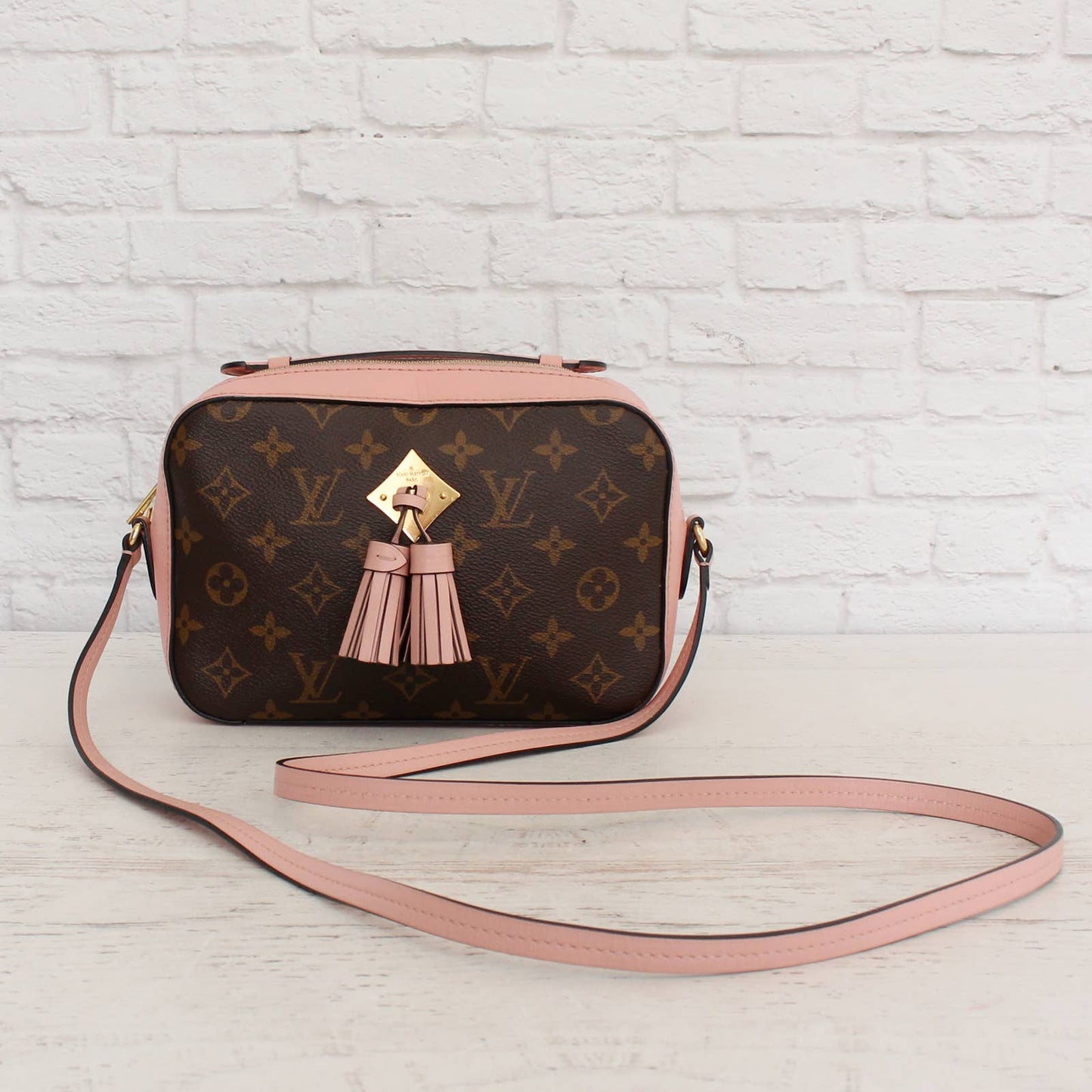 Louis Vuitton Saintonge Pink Monogram Calf Leather Crossbody