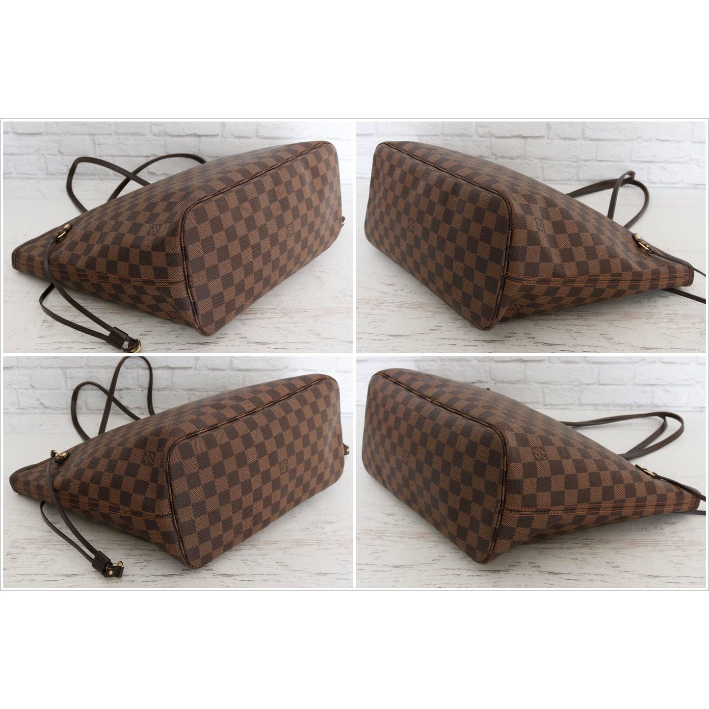 Louis Vuitton Neverfull MM Damier Ebene Tote with Cherry Interior