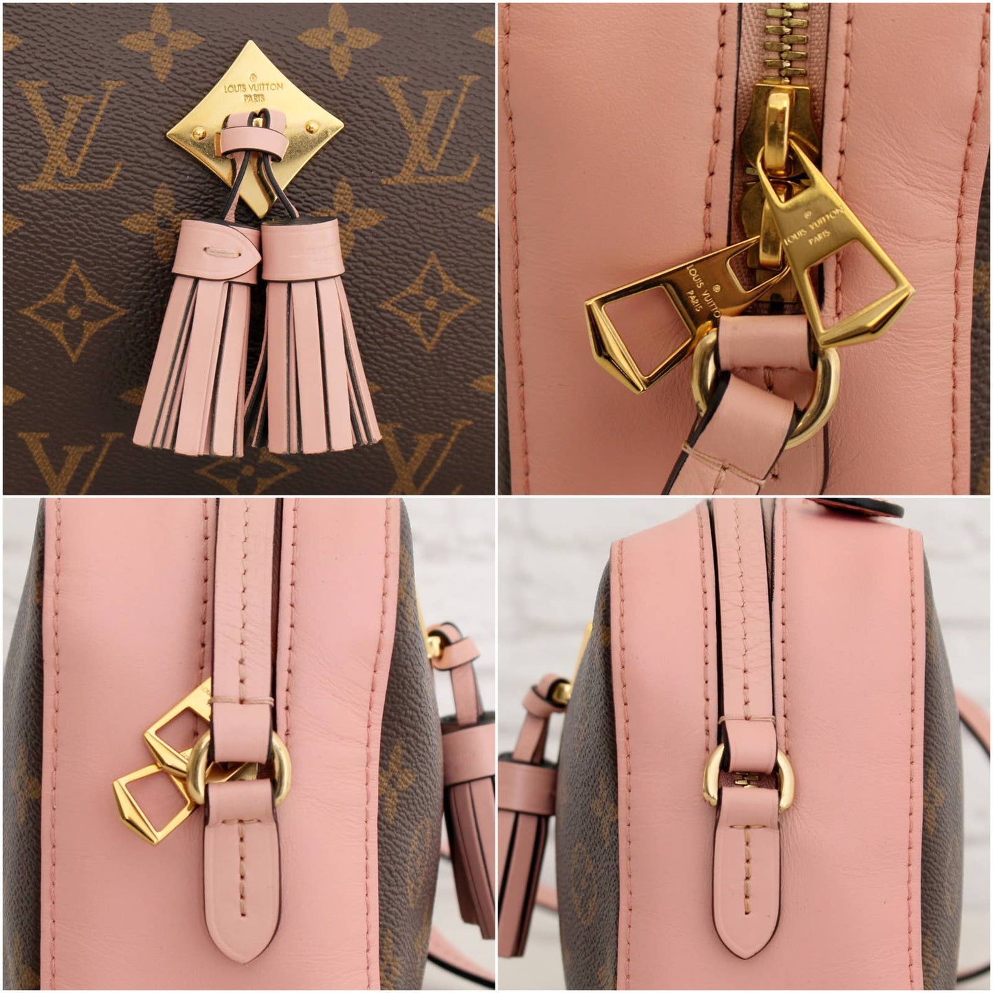 Louis Vuitton Saintonge Pink Monogram Calf Leather Crossbody