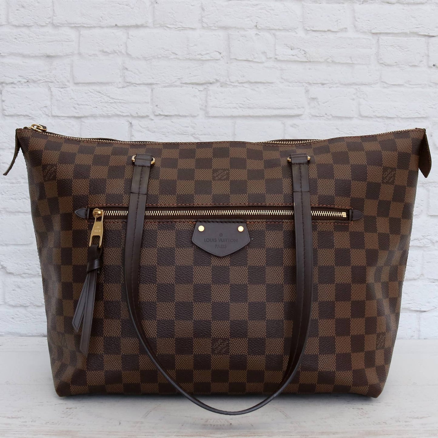 Louis Vuitton Iena MM Tote Damier Ebene Shoulder Bag