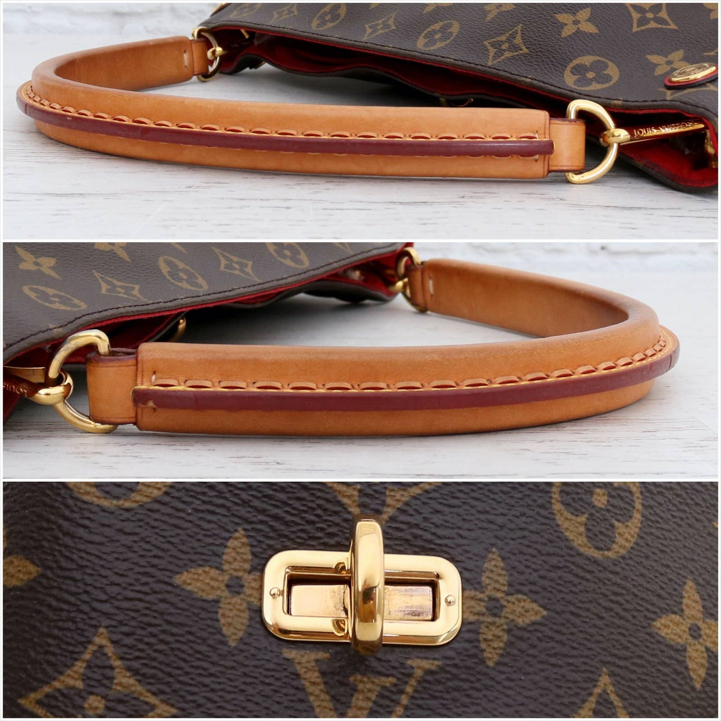 Louis Vuitton Gaia Hobo Red Monogram Shoulder Bag