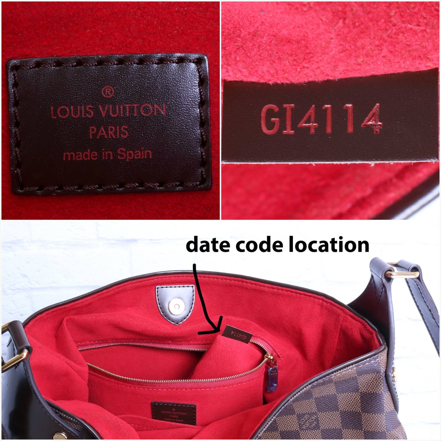 Louis Vuitton Regia Damier Ebene Tote Shoulder Bag