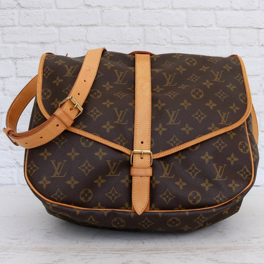 Louis Vuitton Saumur 35 Monogram Crossbody Canvas Messenger Purse Bag