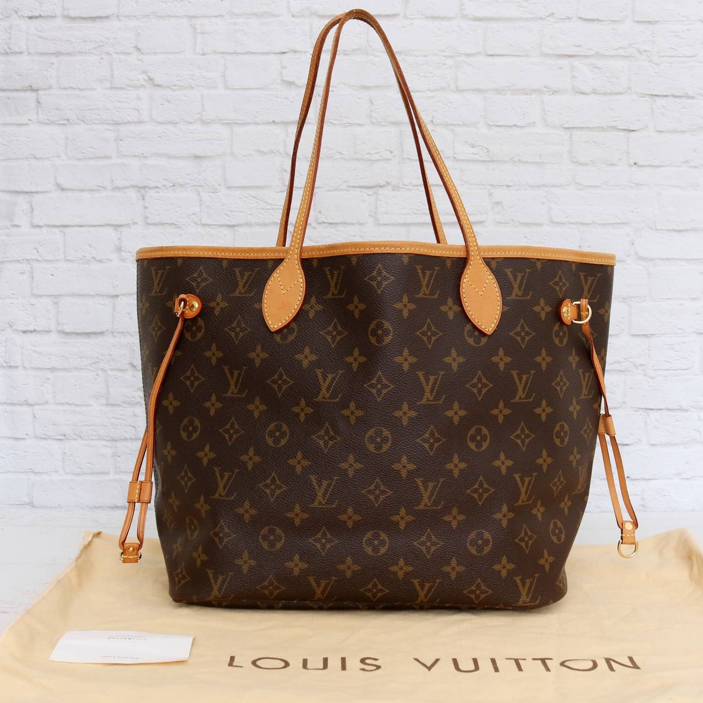 Louis Vuitton Neverfull MM Monogram Tote Shoulder Purse LV Handbag Zip