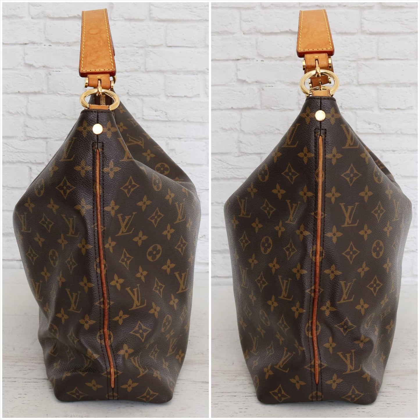 Louis Vuitton Sully MM Monogram Hobo Shoulder Bag  & Dust Bag