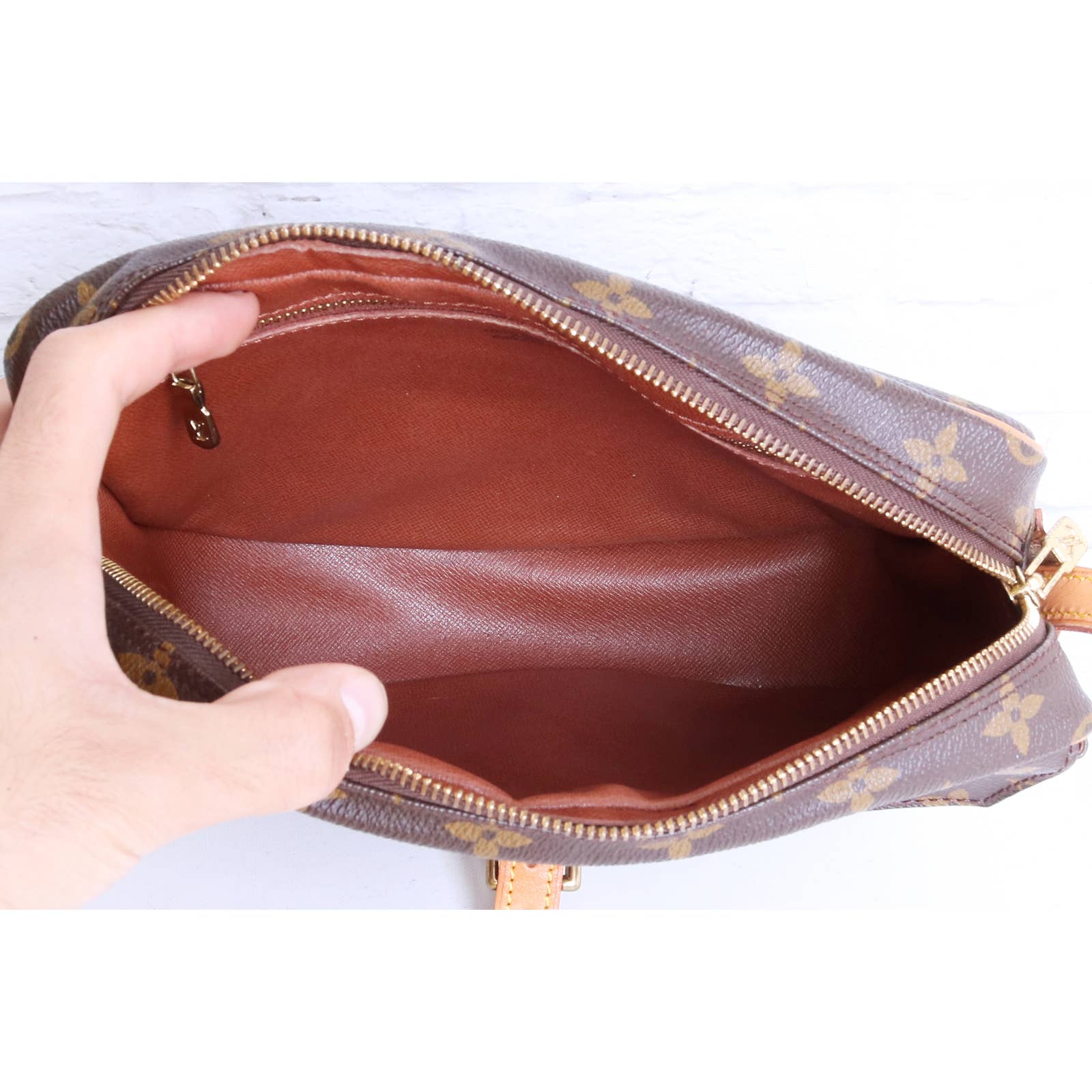 Coated Canvas Louis Vuitton Jeune Fille MM Brown Leather ref