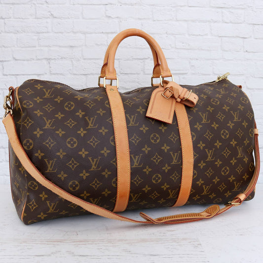 Louis Vuitton Keepall Bandouliere 50 Monogram Satchel & Shoulder Bag