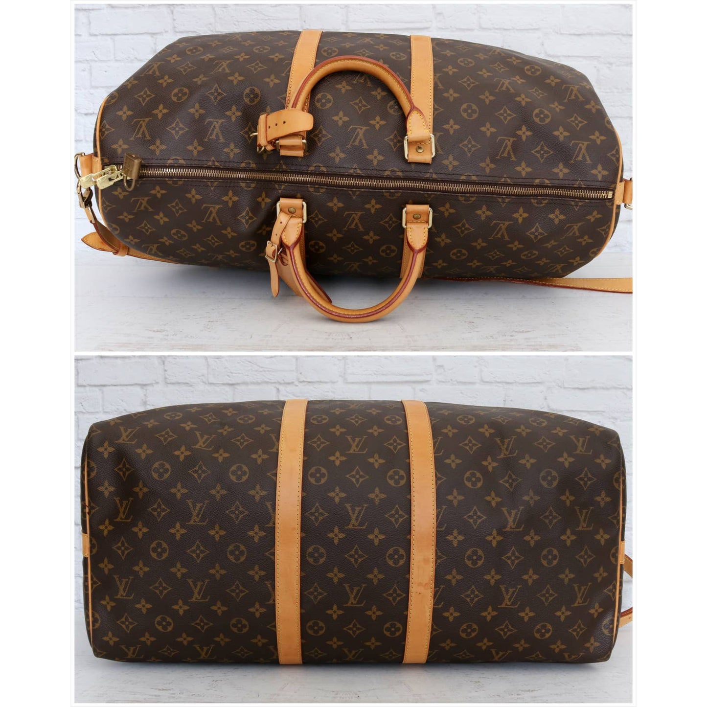 Louis Vuitton Keepall Bandouliere 55 Monogram Duffle Handbag