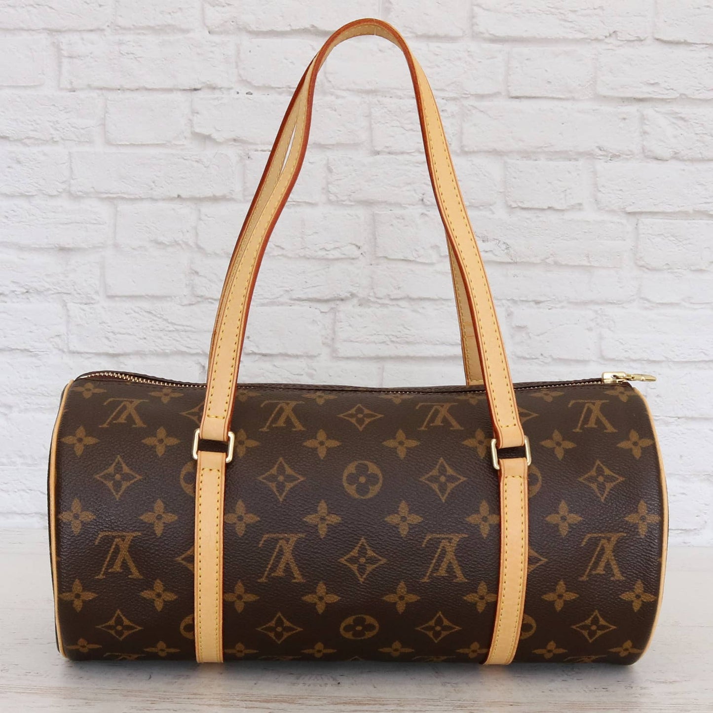 Louis Vuitton Papillon 30 Monogram with Pouch Satchel Brown Handbag LV