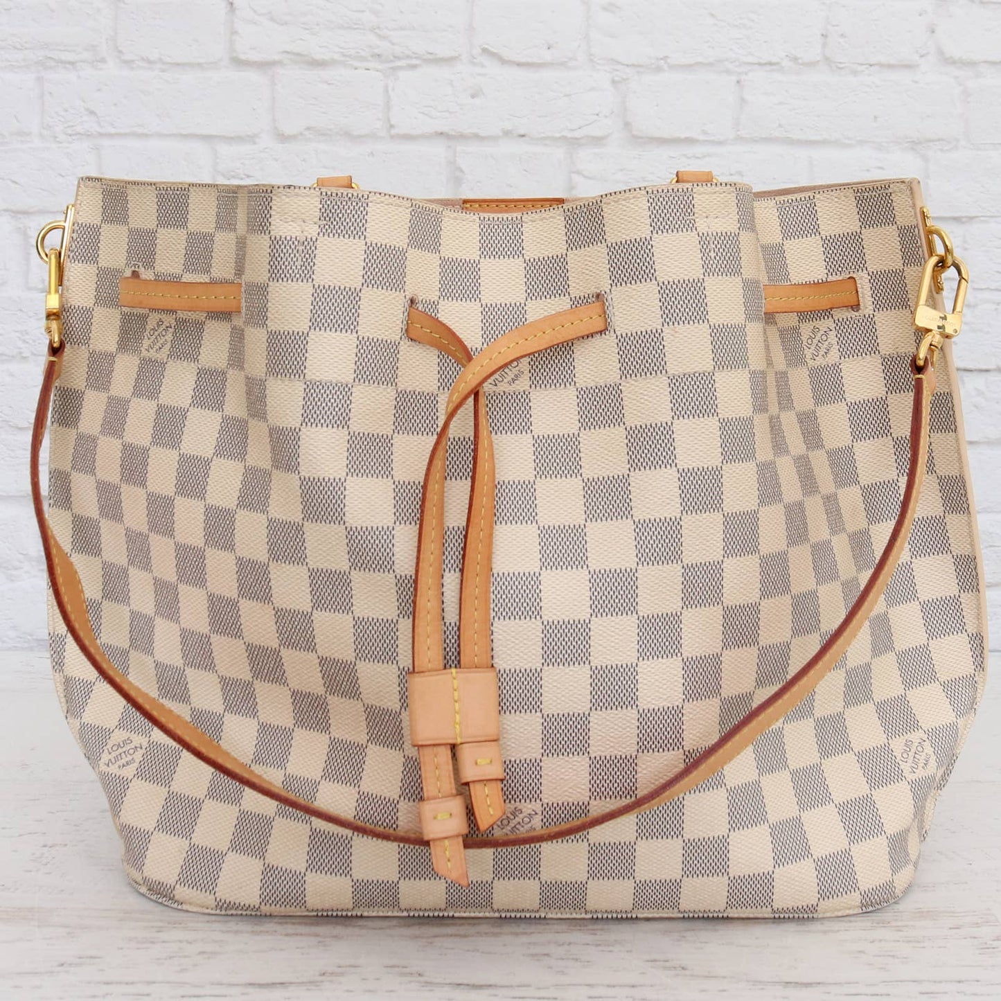 Louis Vuitton Girolata Damier Azur Bucket Shoulder Bag