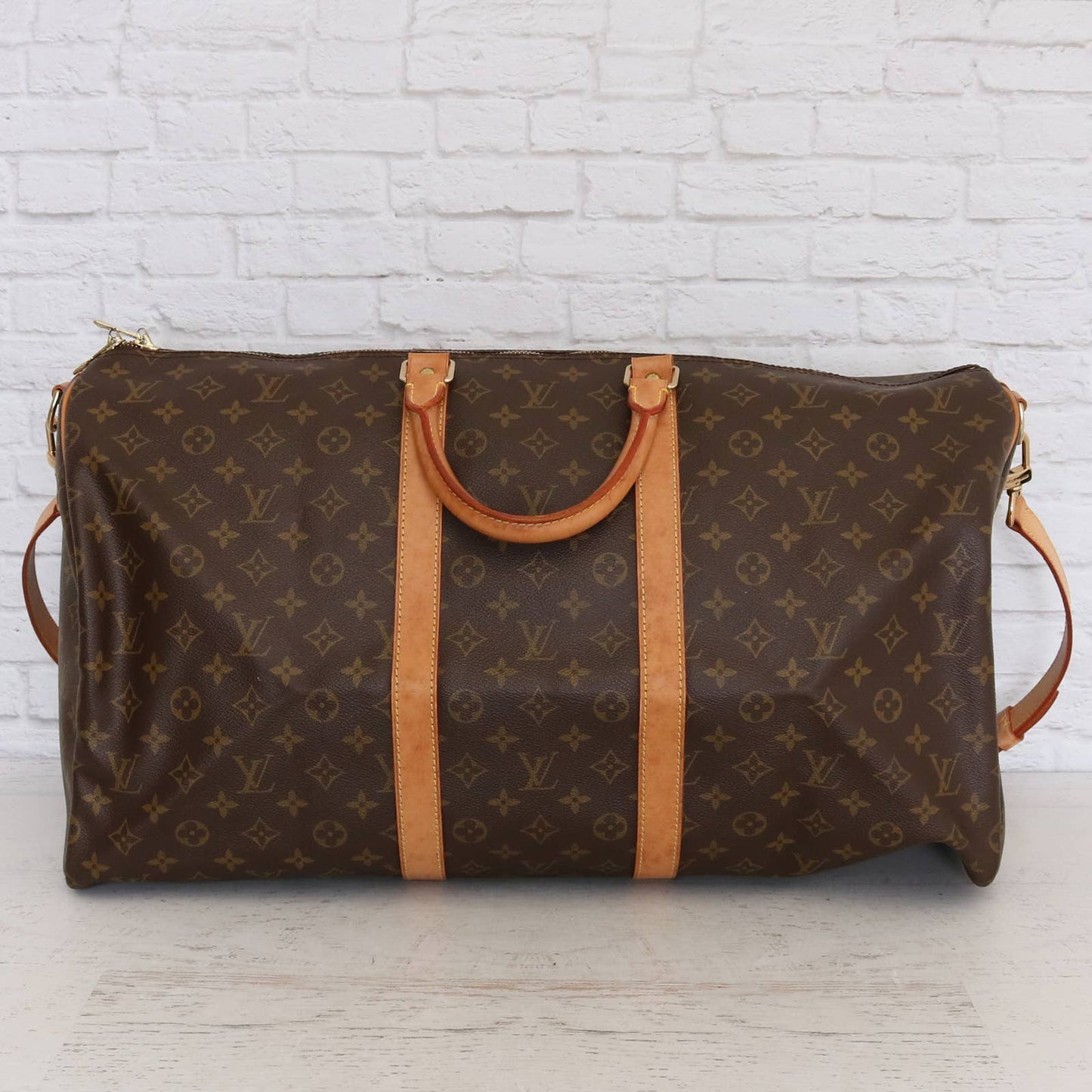 Louis Vuitton Keepall Bandoulière 55 Monogram Duffle Bag With Strap