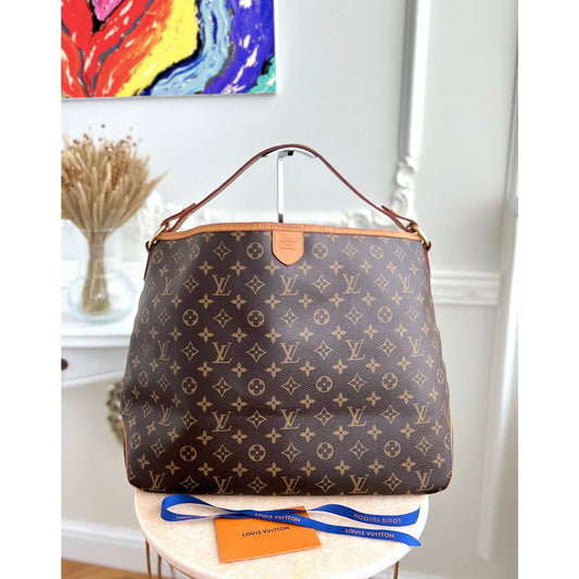 Louis Vuitton Delightful MM Monogram Tote Shoulder Bag Purse Handbag