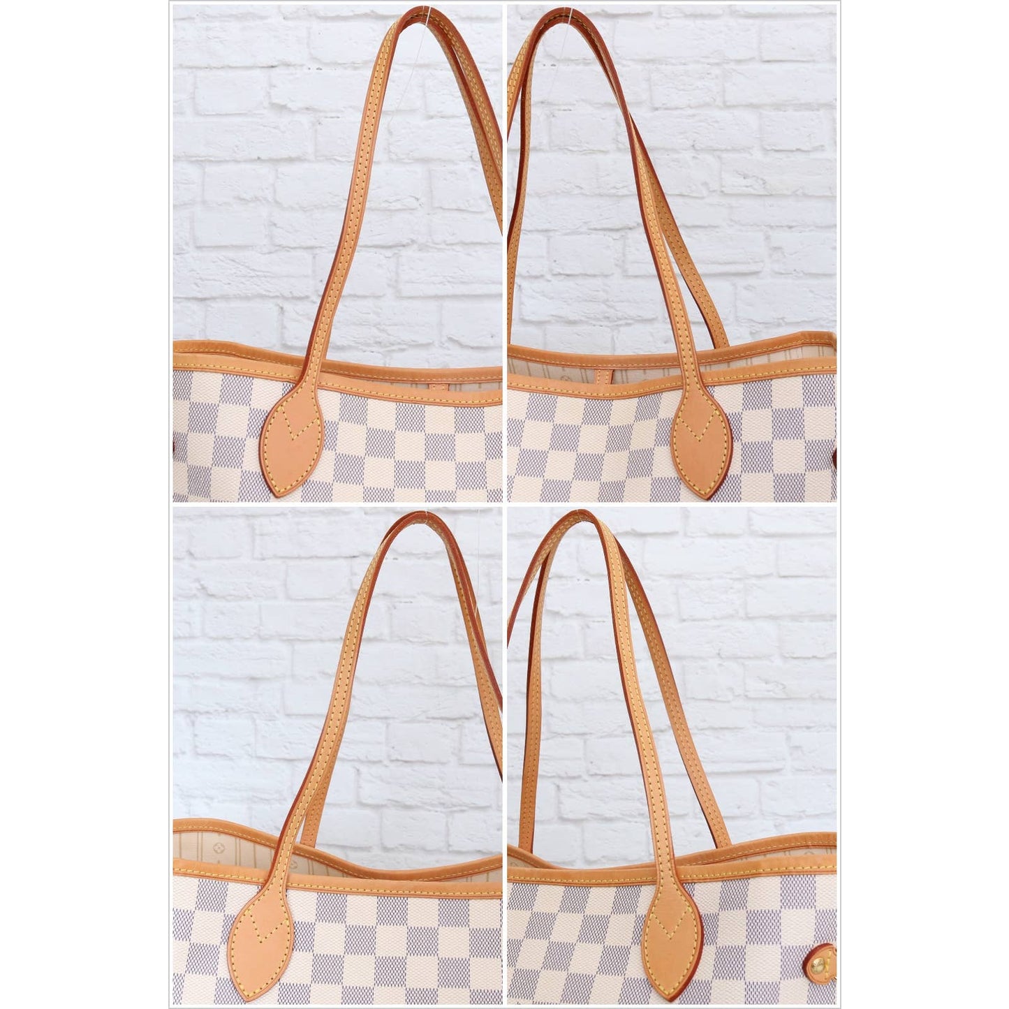 Louis Vuitton Neverfull MM Damier Azur Tote Shoulder Bag