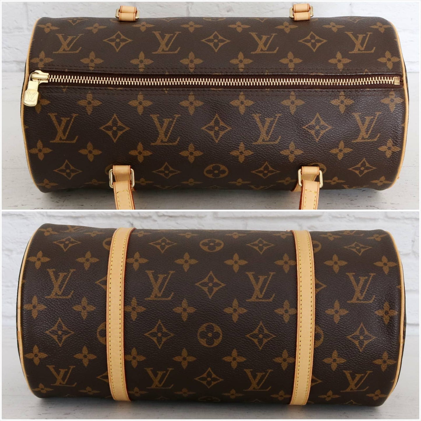 Louis Vuitton Papillon 30 Monogram with Pouch Satchel Brown Handbag LV