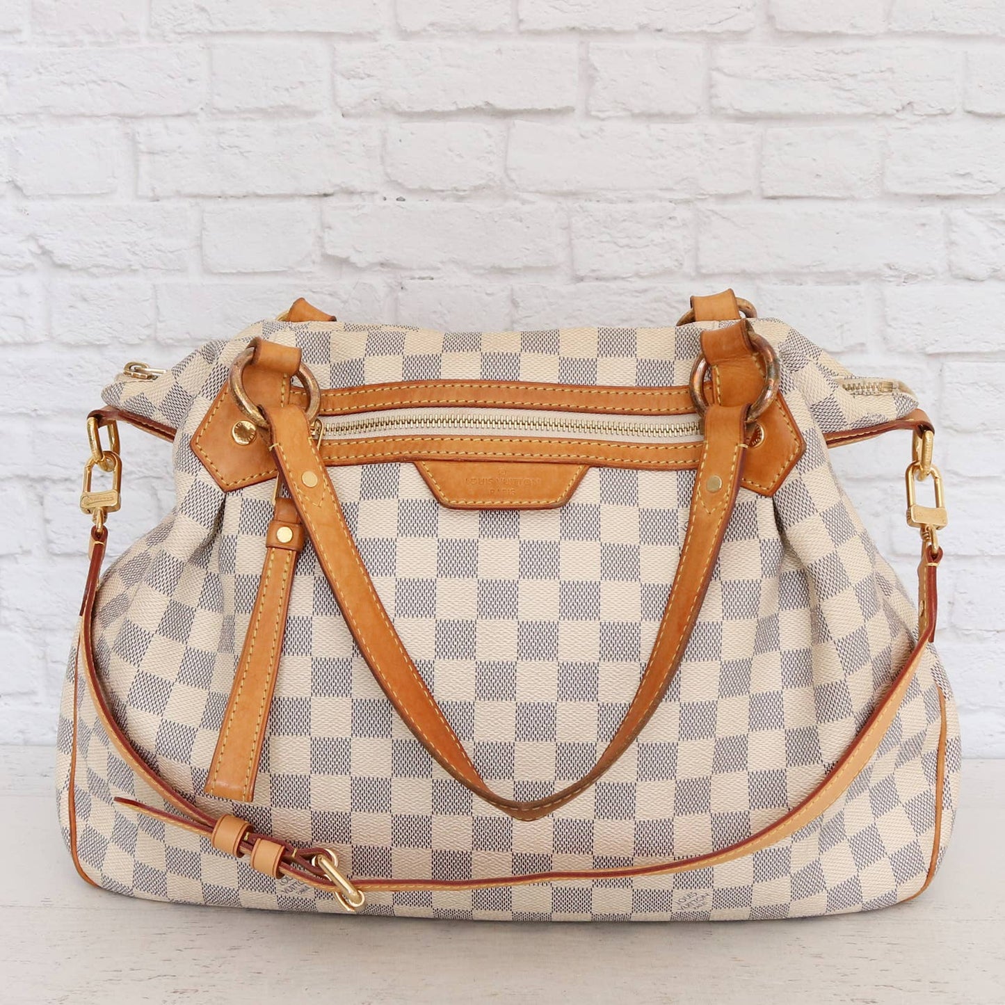 Louis Vuitton Evora MM Damier Azur Tote Shoulder Bag