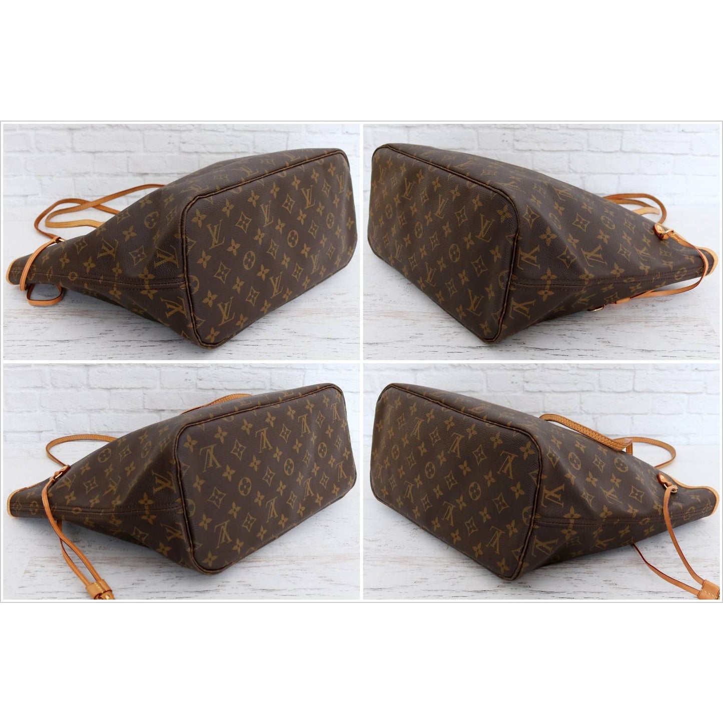 Louis Vuitton Neverfull MM Monogram Tote Shoulder Purse LV Handbag Zip