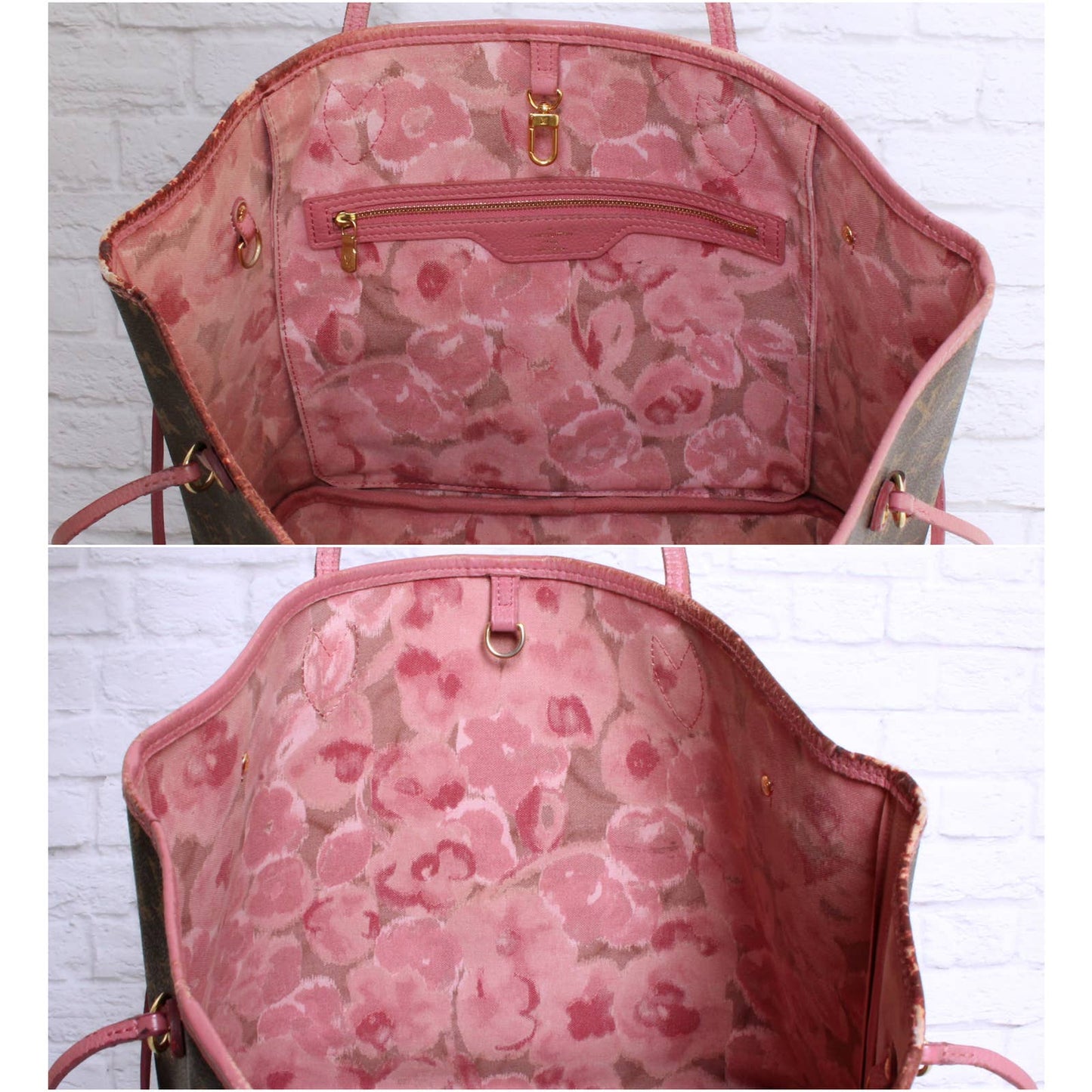 Louis Vuitton Neverfull MM Articles de Voyage Ikat Monogram Rose Tote