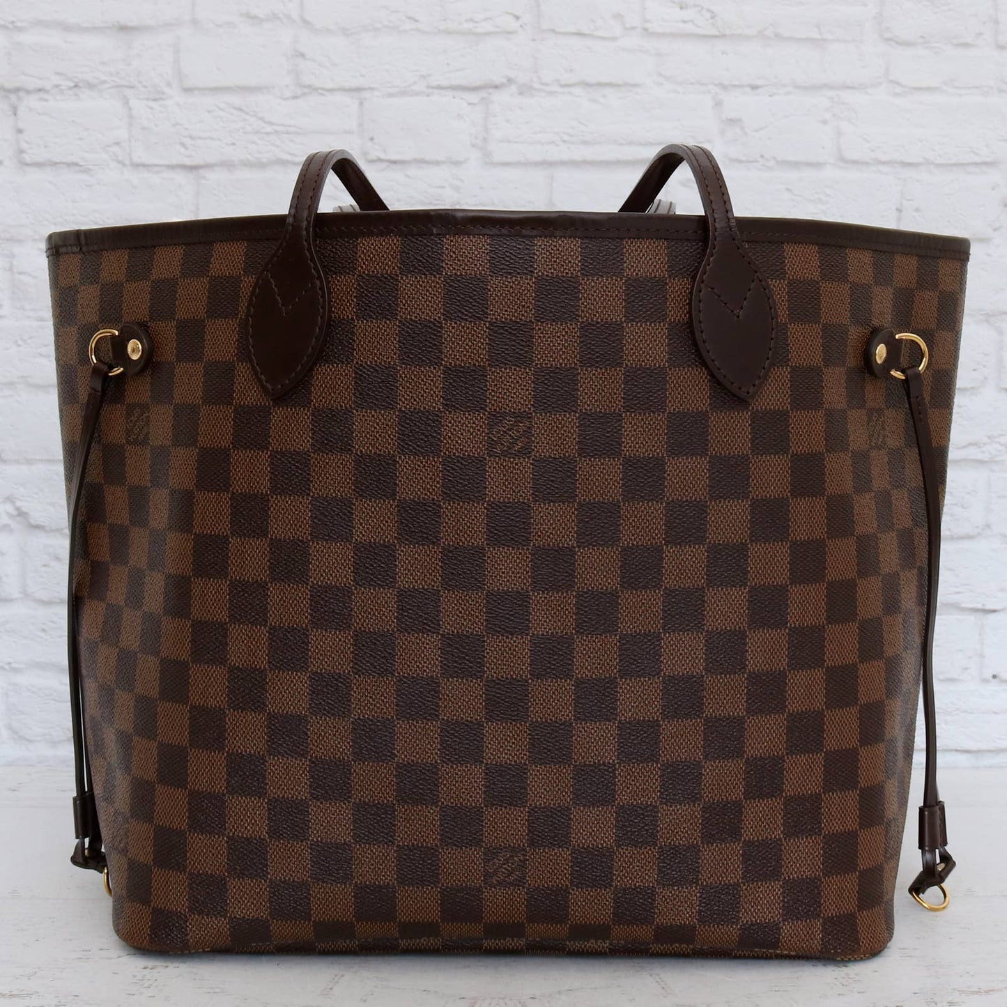 Louis Vuitton Neverfull MM Damier Ebene Rose Ballerine Tote VERY GOOD