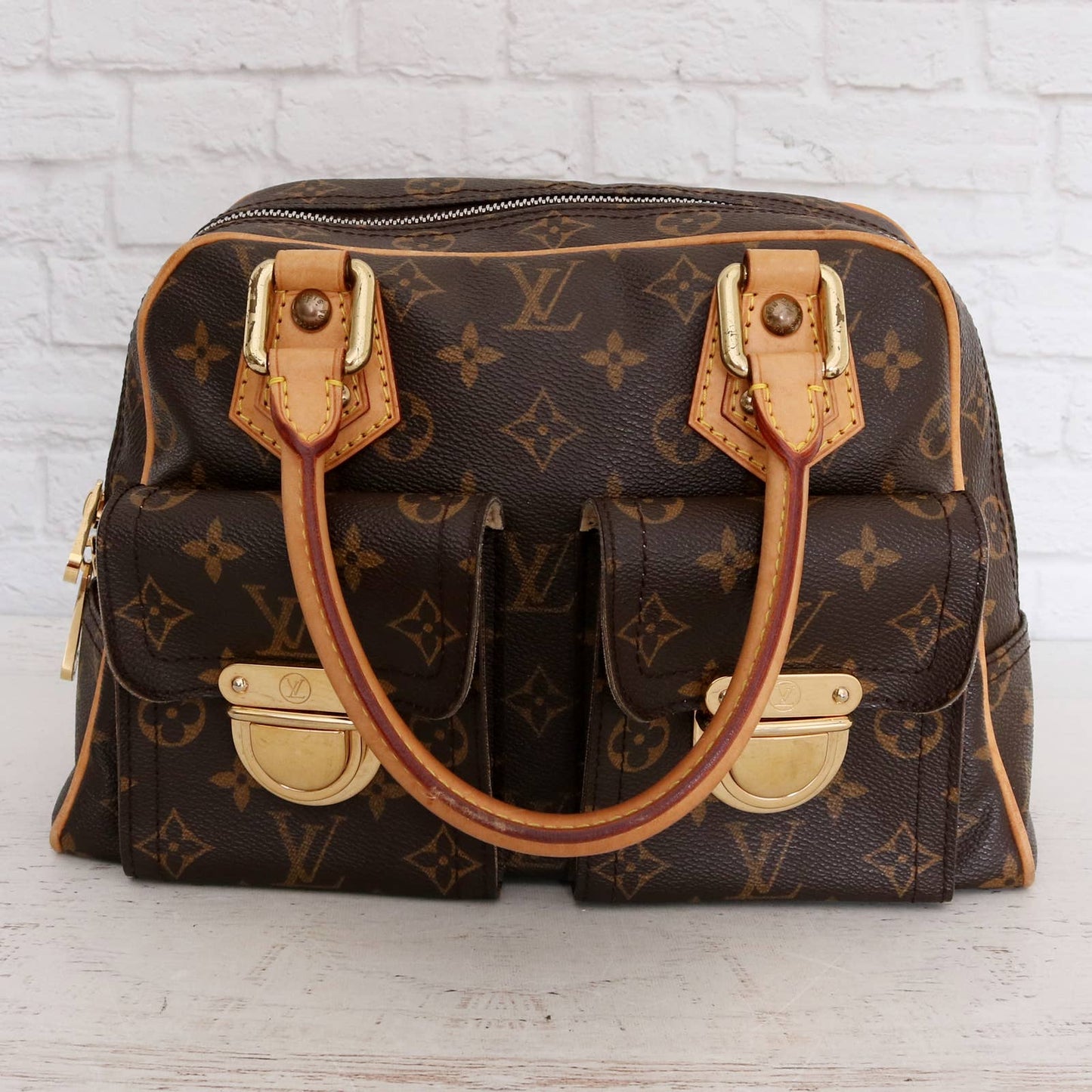 Louis Vuitton Manhattan PM Satchel Monogram Tote