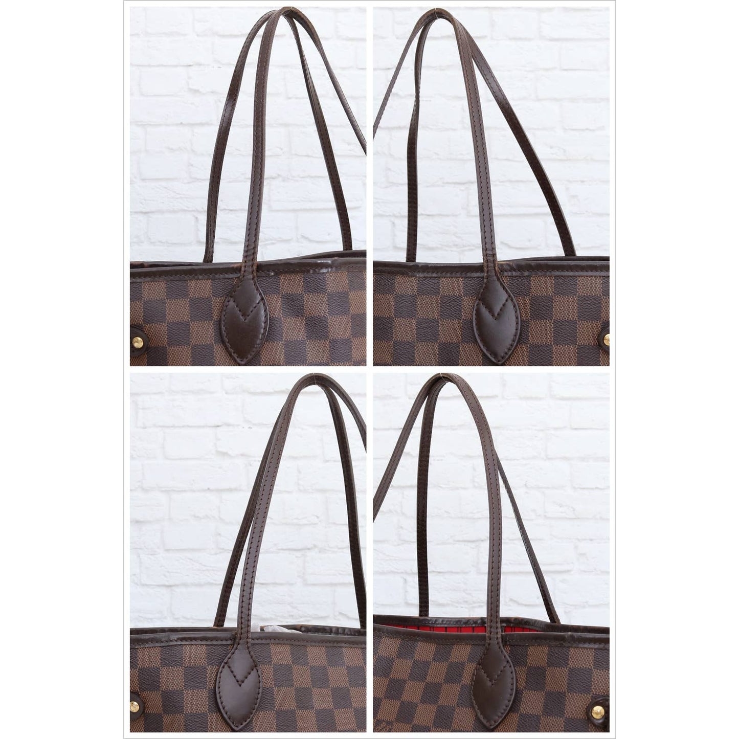 Louis Vuitton Neverfull MM Damier Ebene Leather Tote Shoulder LV Brown