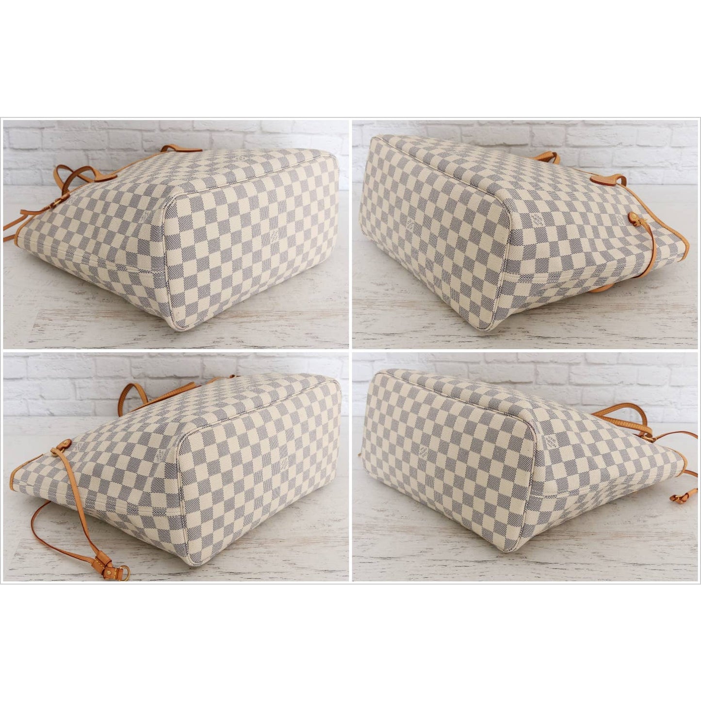 Louis Vuitton Neverfull MM with Pouch Damier Azur Tote LV Shoulder Bag