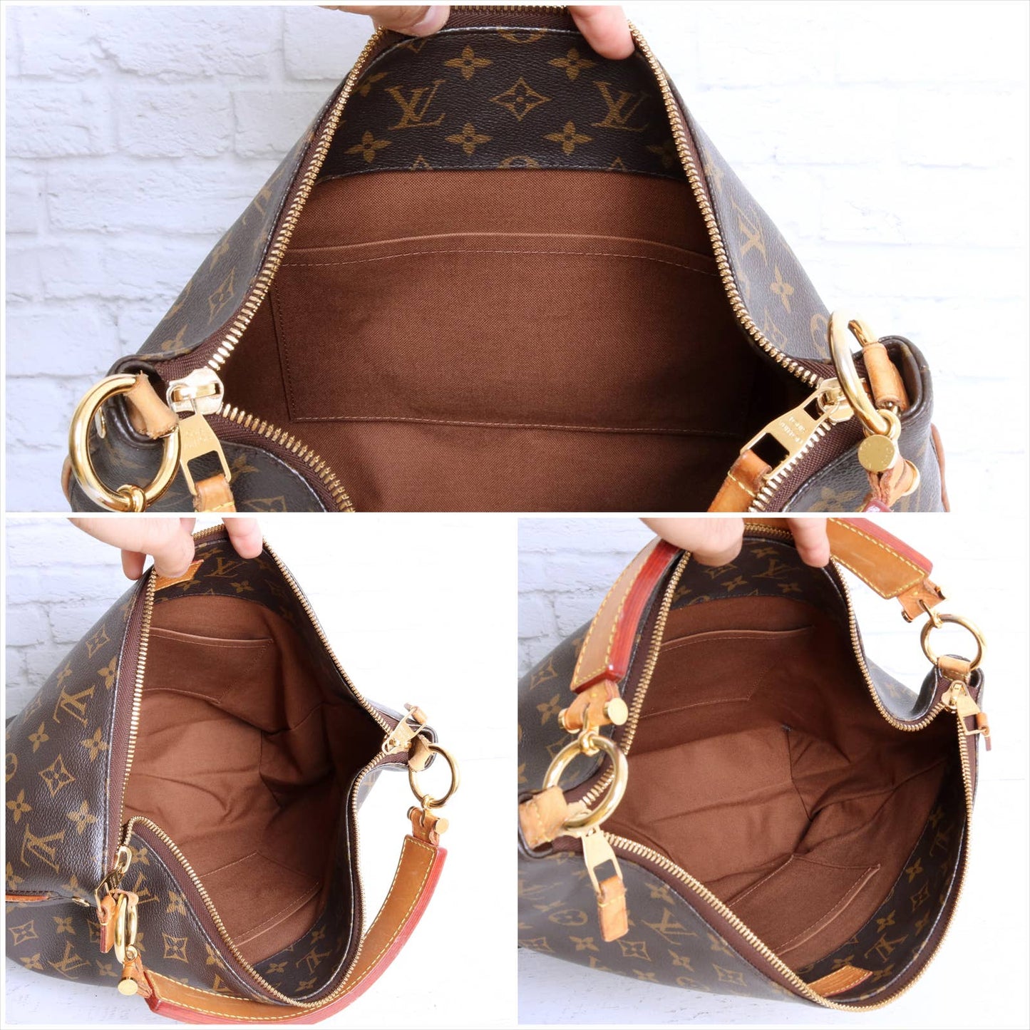 Louis Vuitton Sully MM Monogram Hobo Shoulder Bag  & Dust Bag