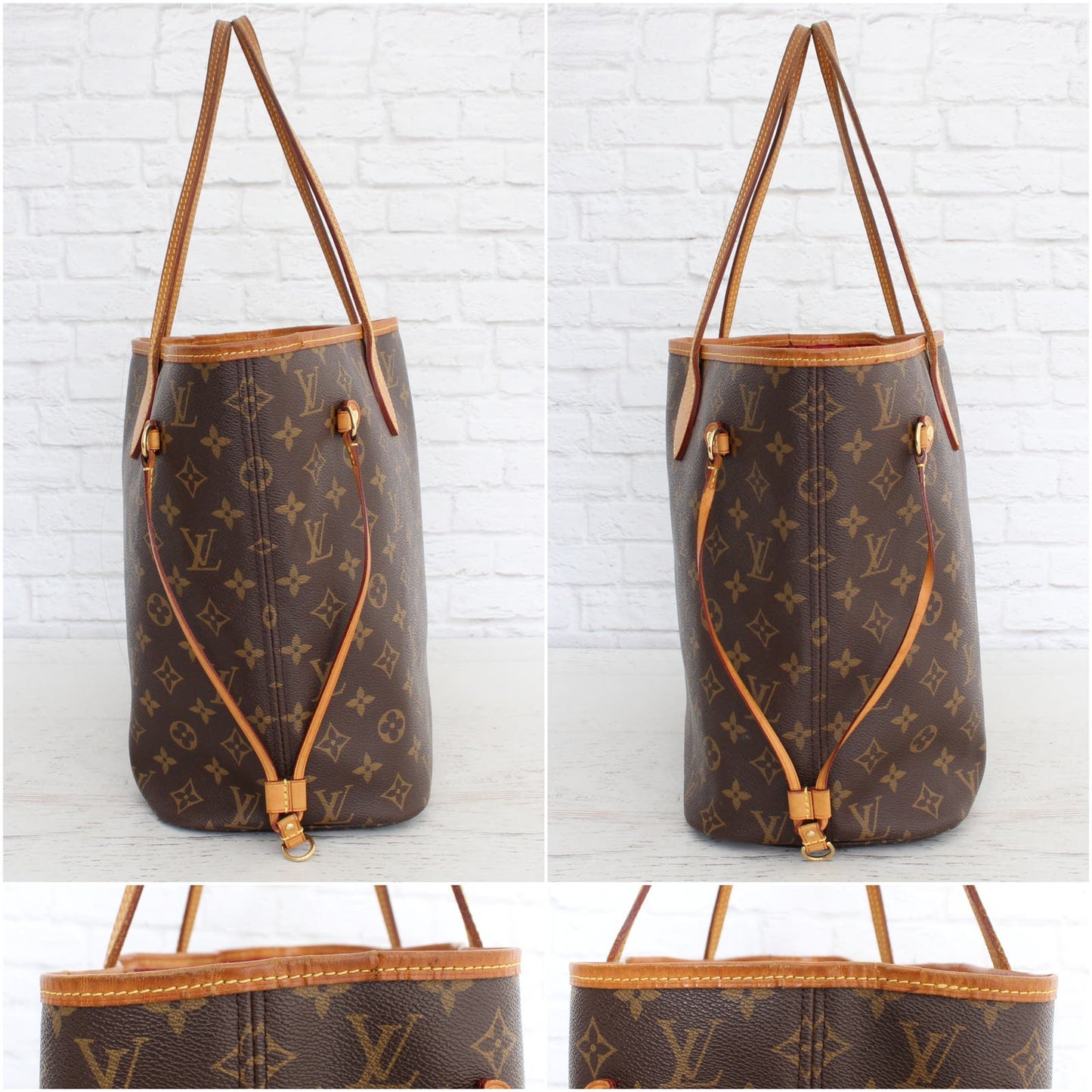 Louis Vuitton Neverfull MM with Pouch Pink Monogram Tote