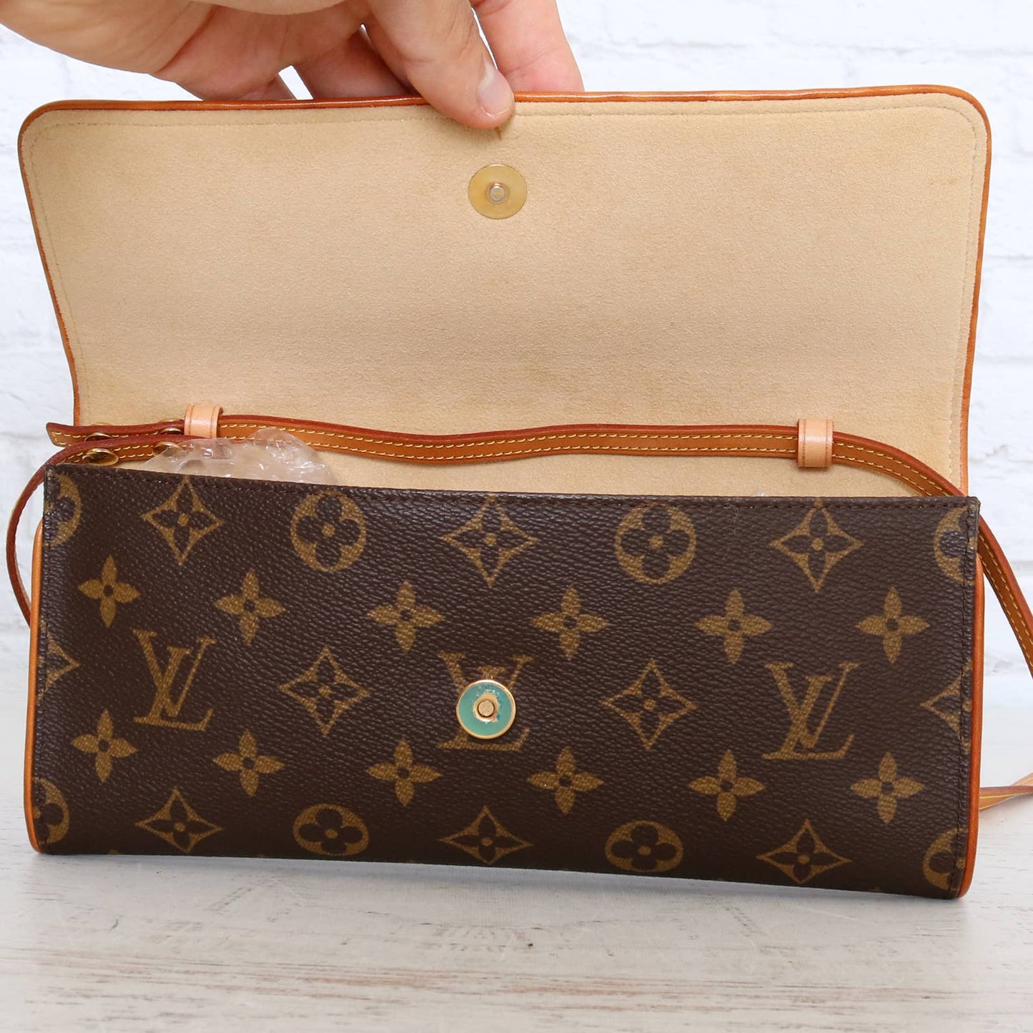 Louis Vuitton Pochette Twin GM Monogram Crossbody Dust Bag & Box