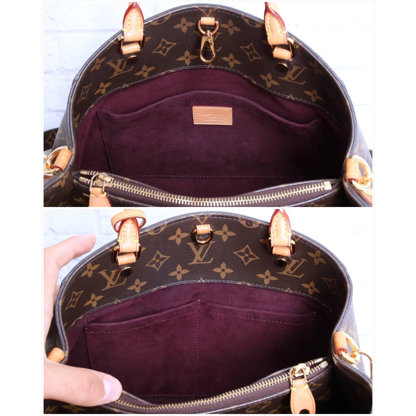 Louis Vuitton Montaigne MM Monogram Satchel & Shoulder Bag Dust Bag & Box