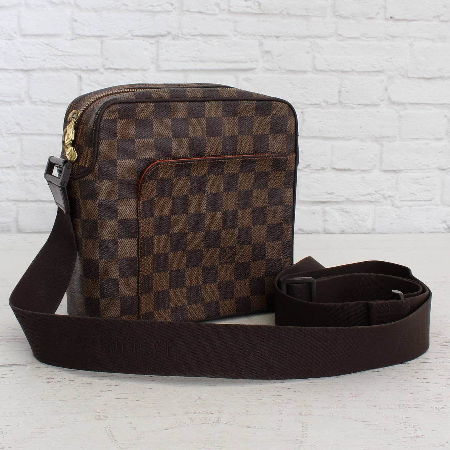 Louis Vuitton Olav PM Crossbody Damier Ebene Messenger Small Leather