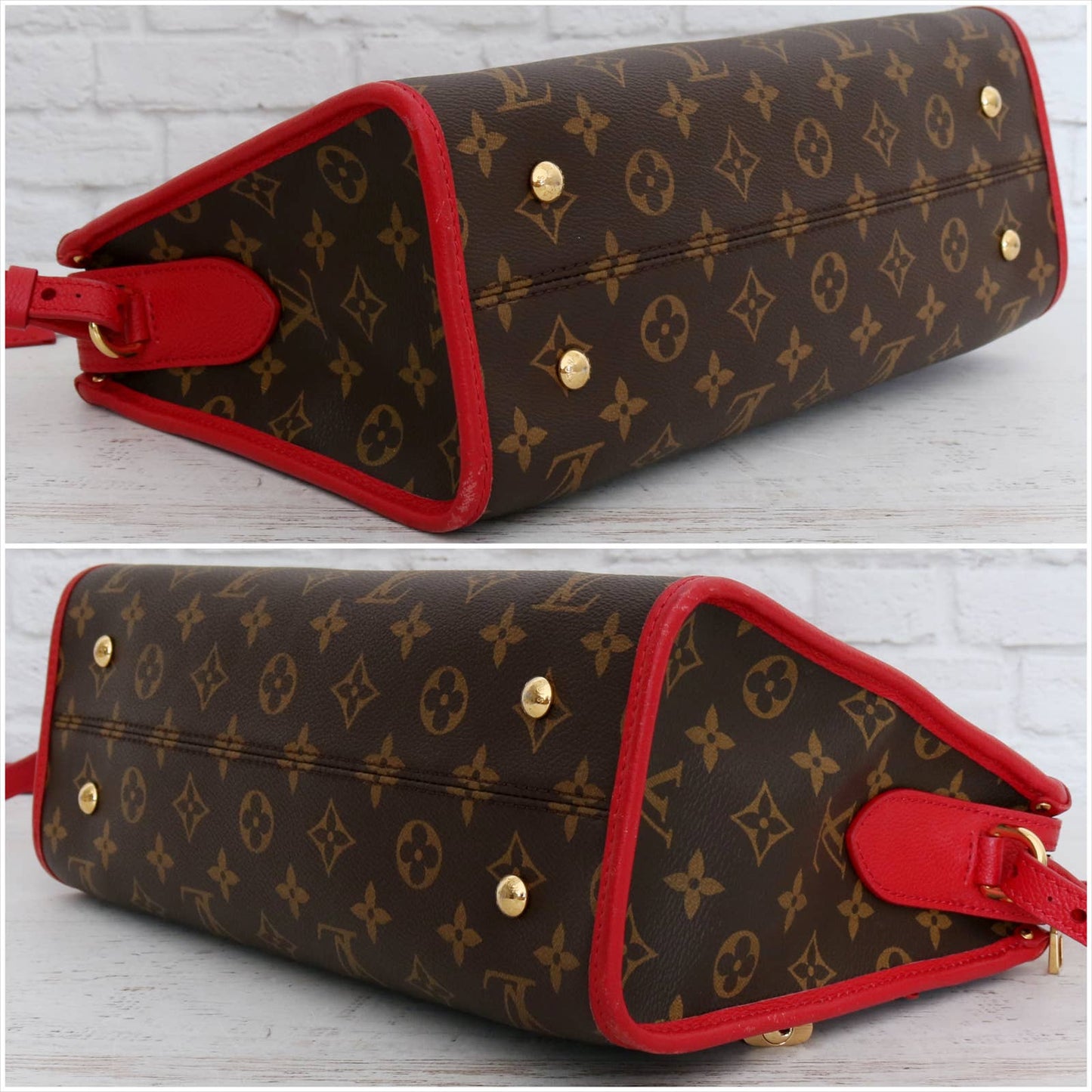 Louis Vuitton Popincourt PM Monogram Red Crossbody Shoulder Bag with Dust Bag & Box