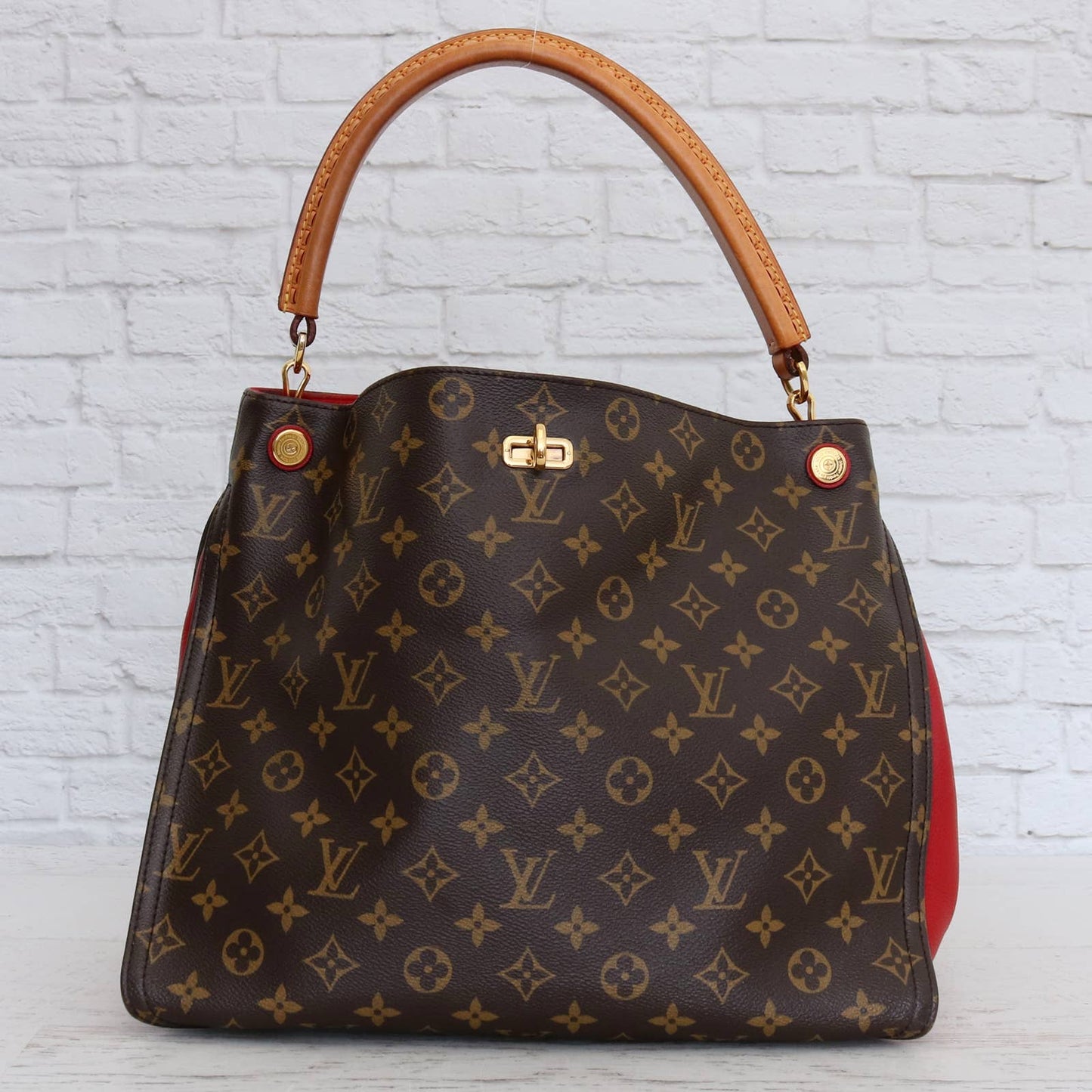 Louis Vuitton Gaia Hobo Red Monogram Shoulder Bag