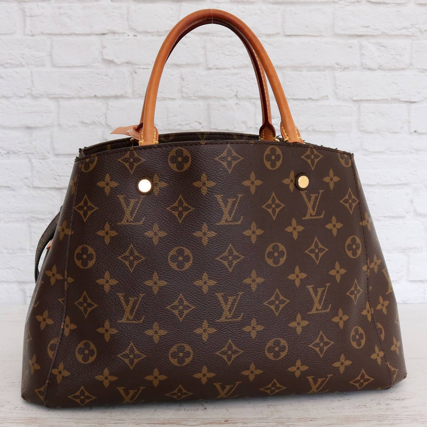 Louis Vuitton Montaigne MM Monogram Shoulder Bag Satchel Leather Purse