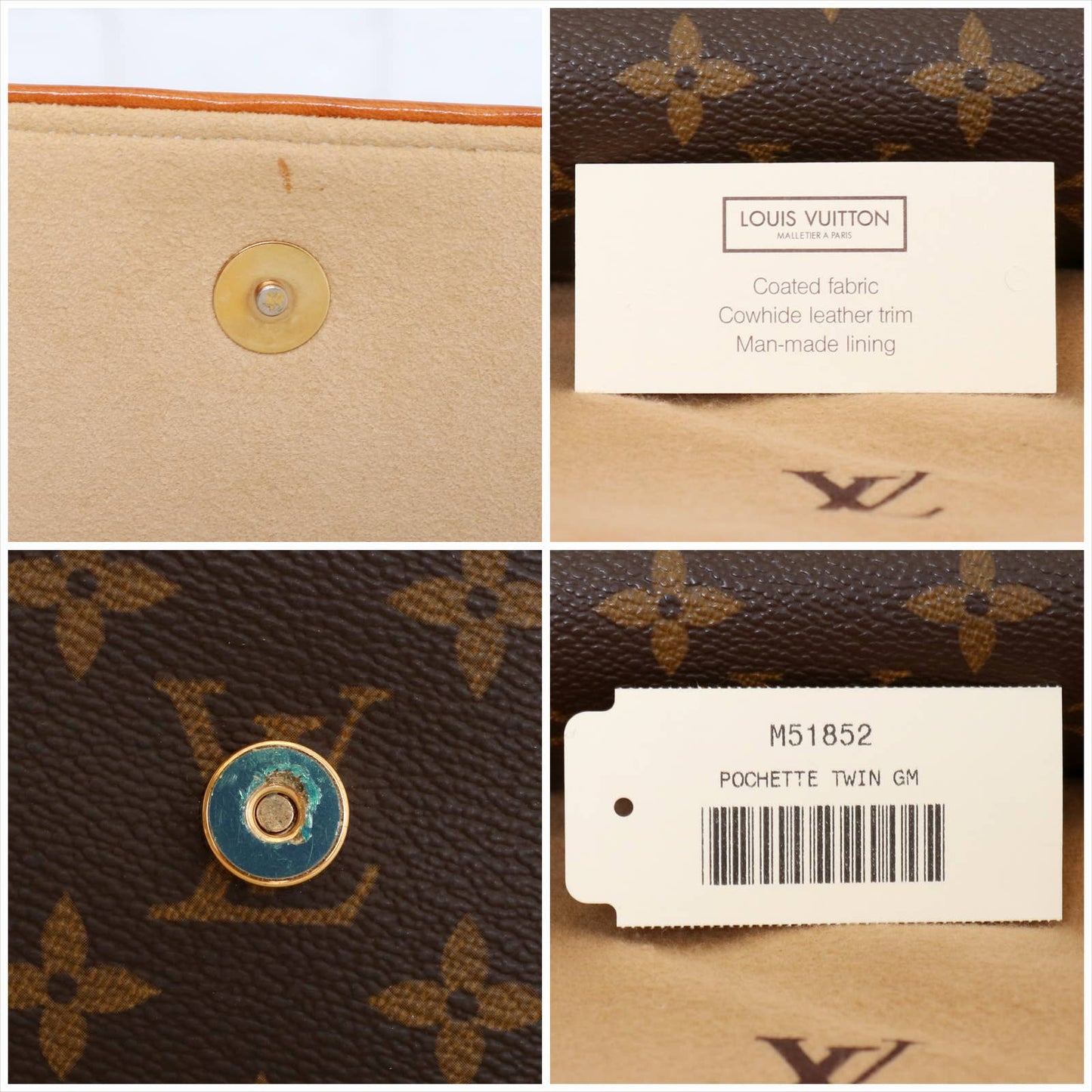 Louis Vuitton Pochette Twin GM Monogram Crossbody Dust Bag & Box