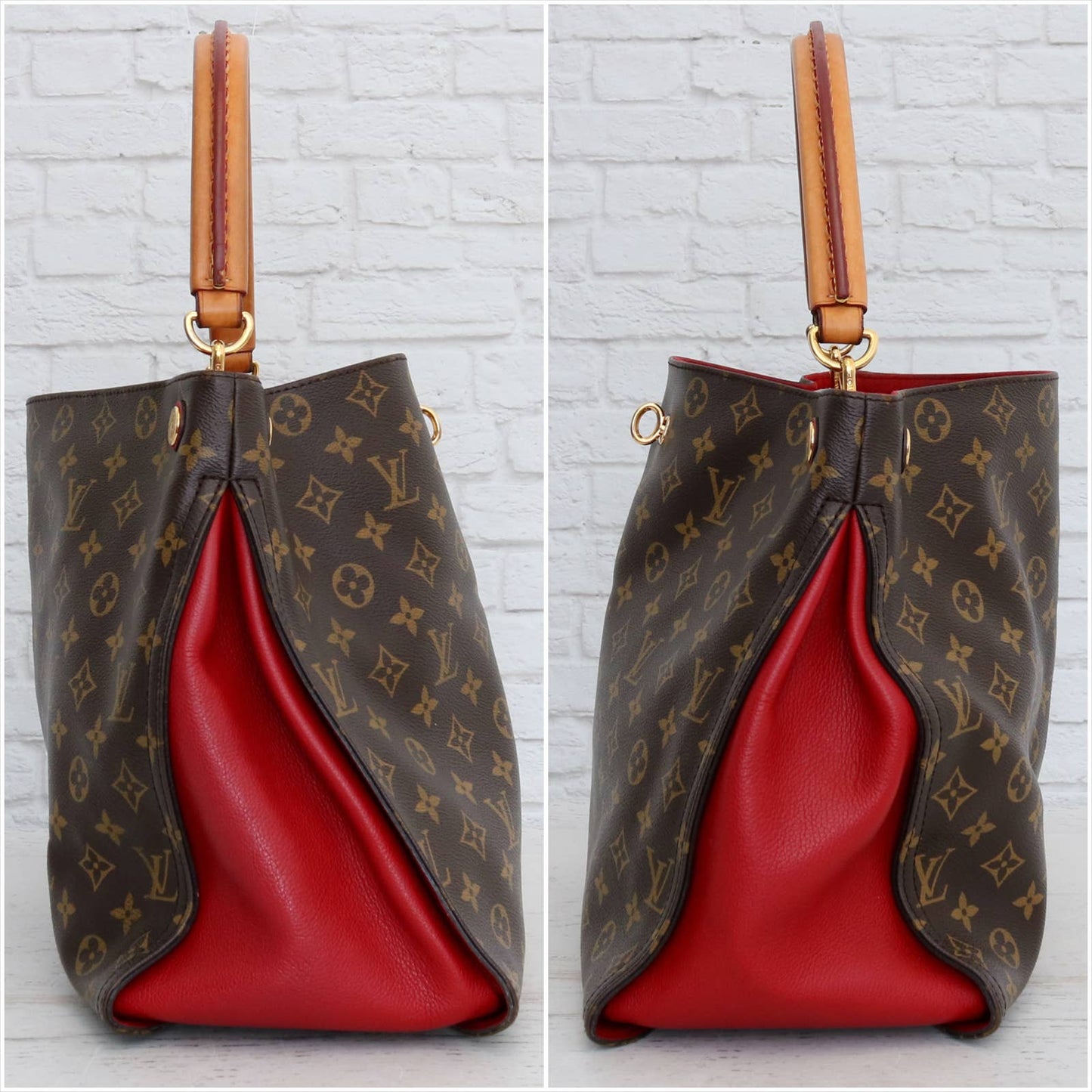 Louis Vuitton Gaia Hobo Red Monogram Shoulder Bag