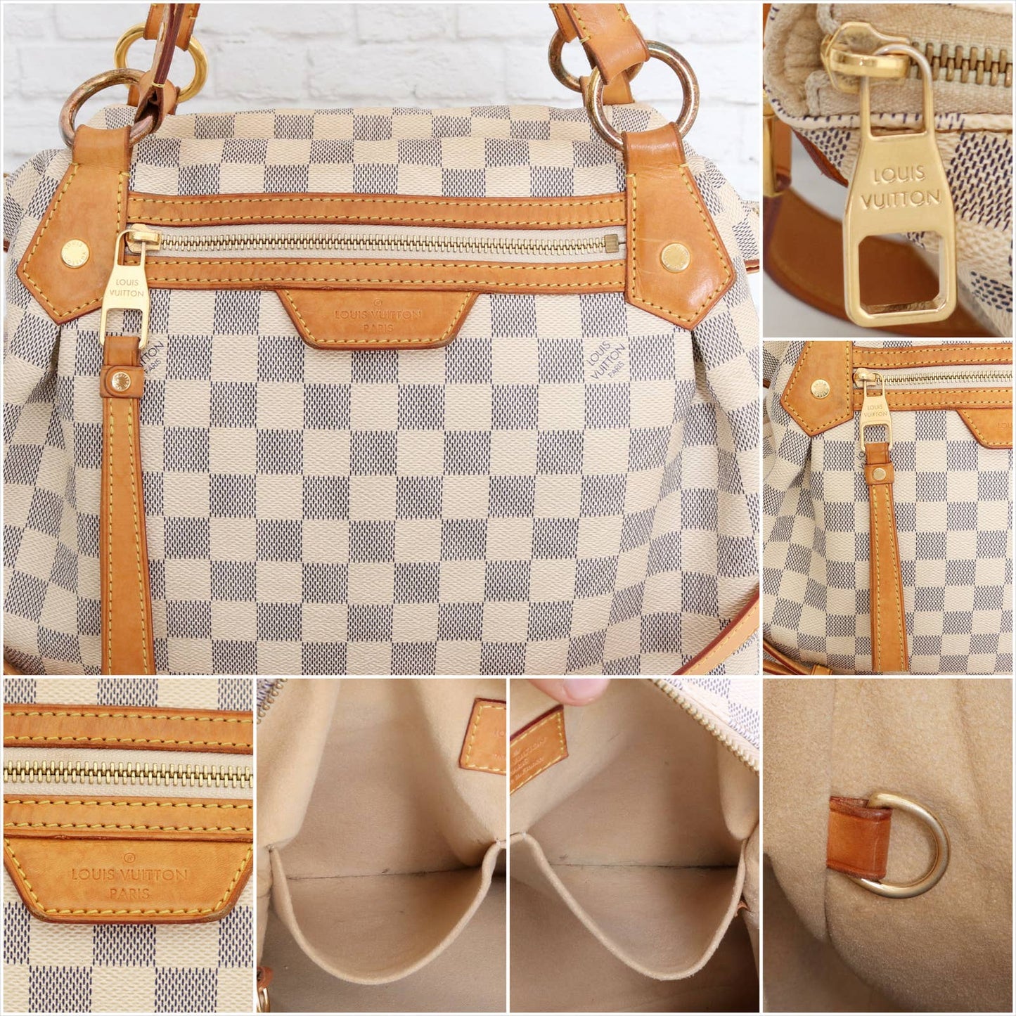 Louis Vuitton Evora MM Damier Azur Tote Shoulder Bag