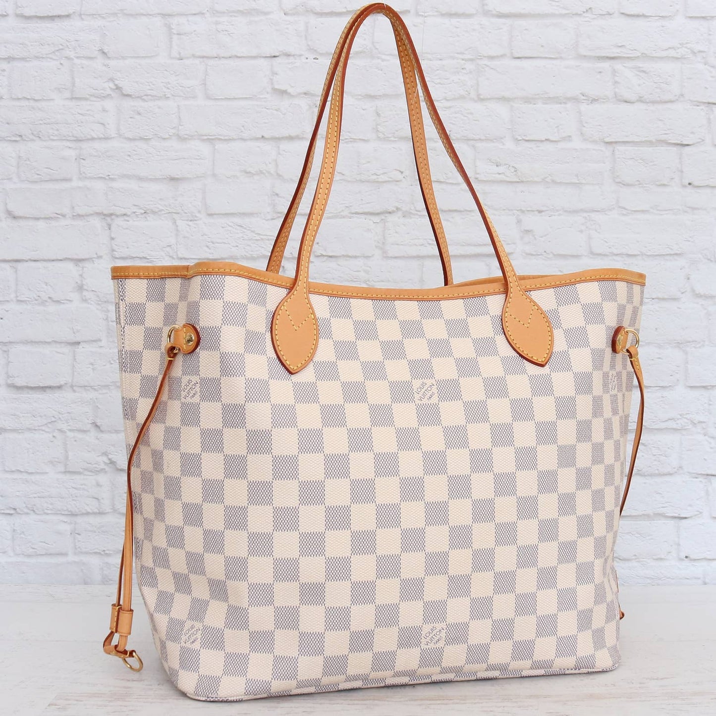 Louis Vuitton Neverfull MM Damier Azur Tote Shoulder Bag