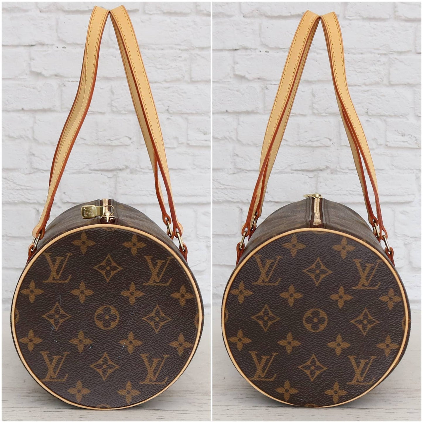 Louis Vuitton Papillon 30 Monogram with Pouch Satchel Brown Handbag LV