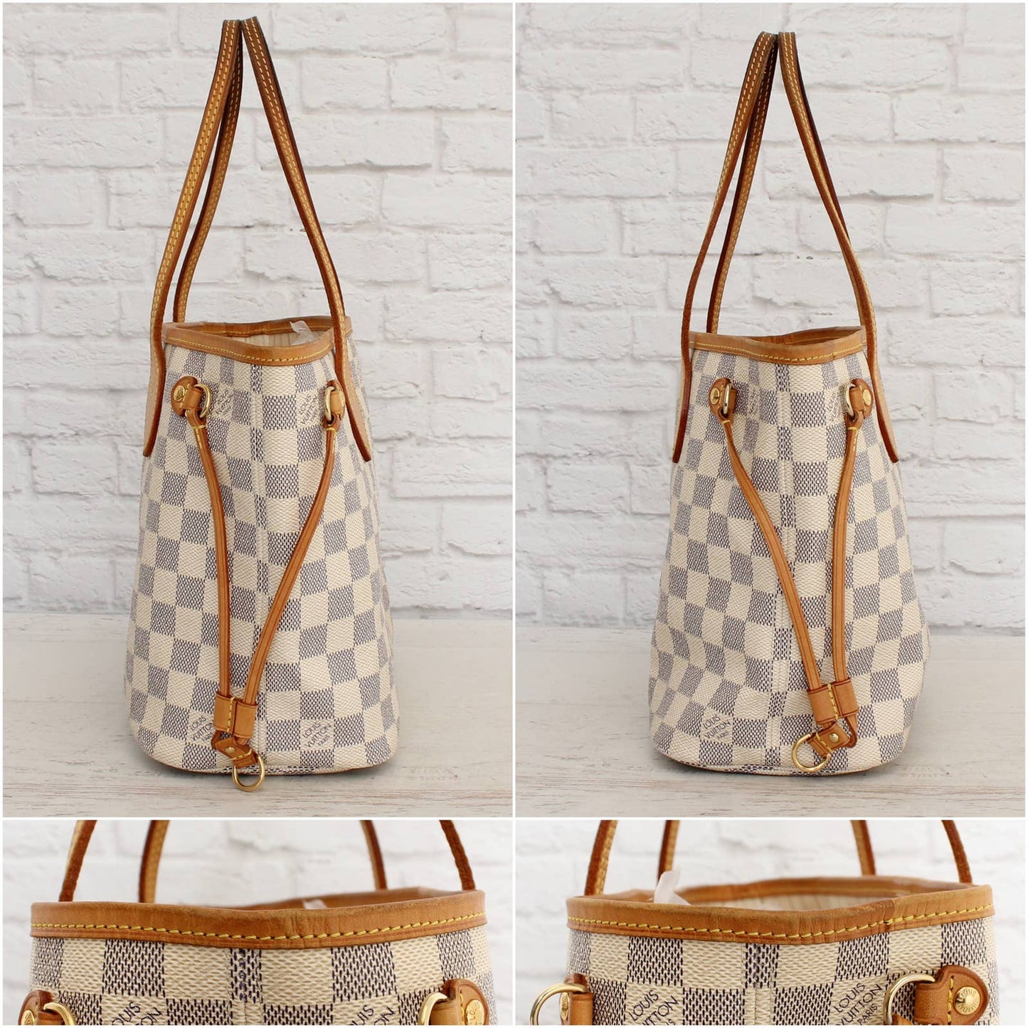 Louis Vuitton Neverfull PM Damier Azur Small Tote Shoulder Bag