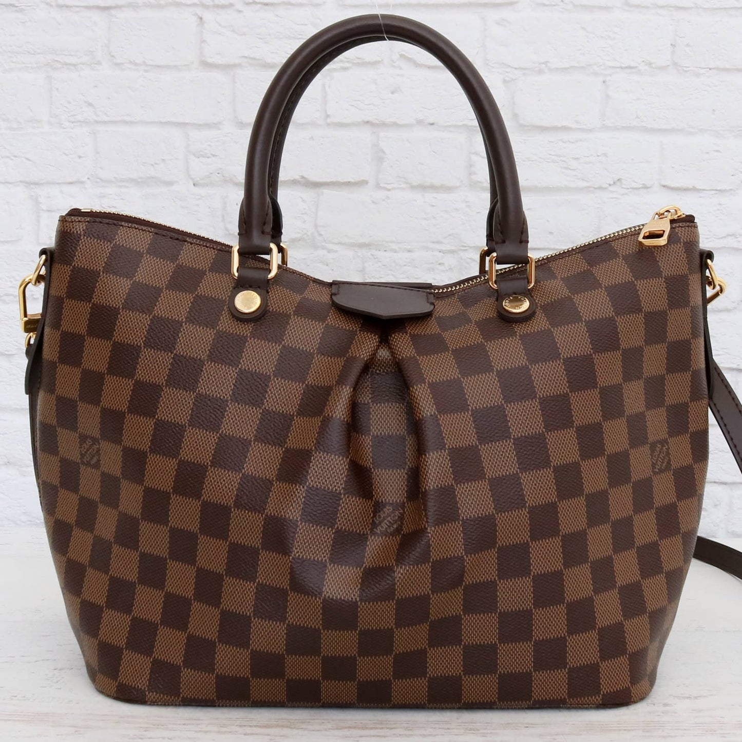 Louis Vuitton Siena MM Damier Ebene Crossbody Satchel Shoulder Bag