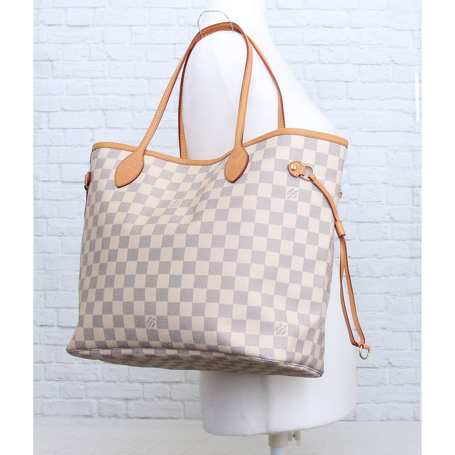 Louis Vuitton Neverfull MM Damier Azur Tote Shoulder Bag