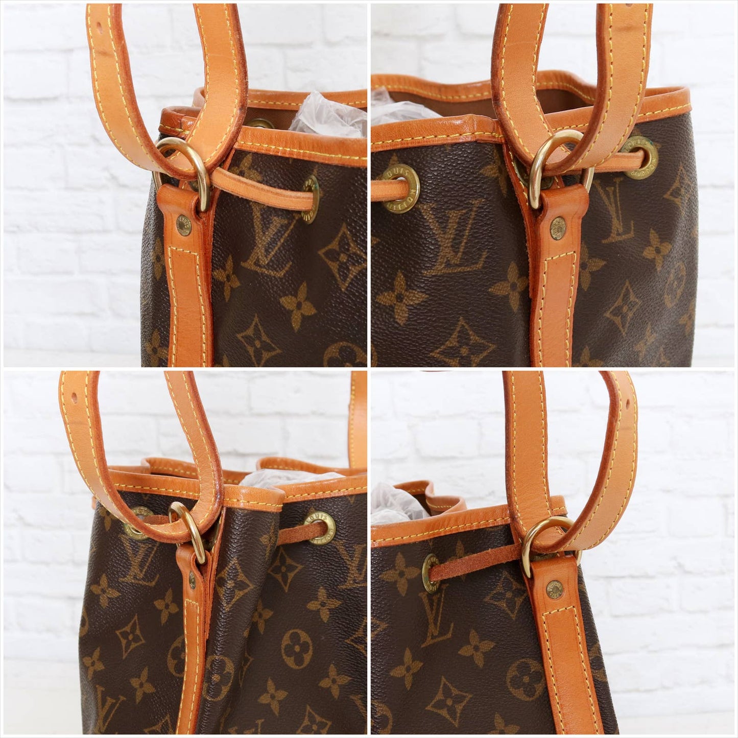 Louis Vuitton Petit Noé Monogram Shoulder Bag Bucket Tote Handbag Bag