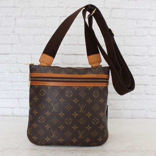 Louis Vuitton Pochette Bosphore Monogram Crossbody Purse Zip Shoulder