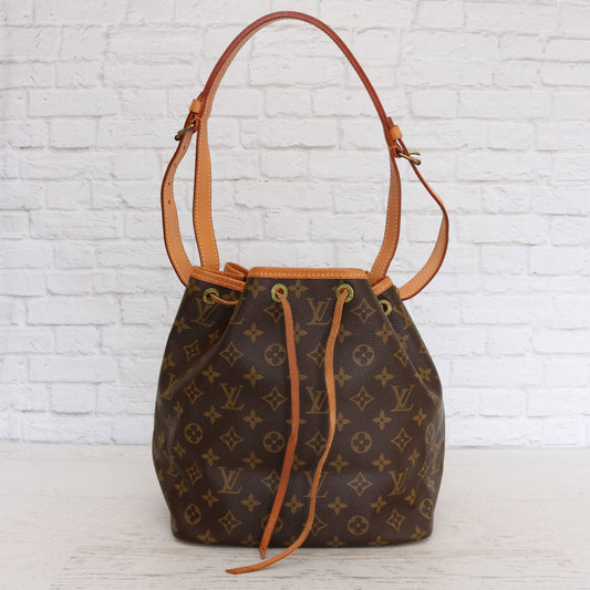 Louis Vuitton Petit Noé Monogram GREAT Bucket Bag Shoulder Hobo Purse