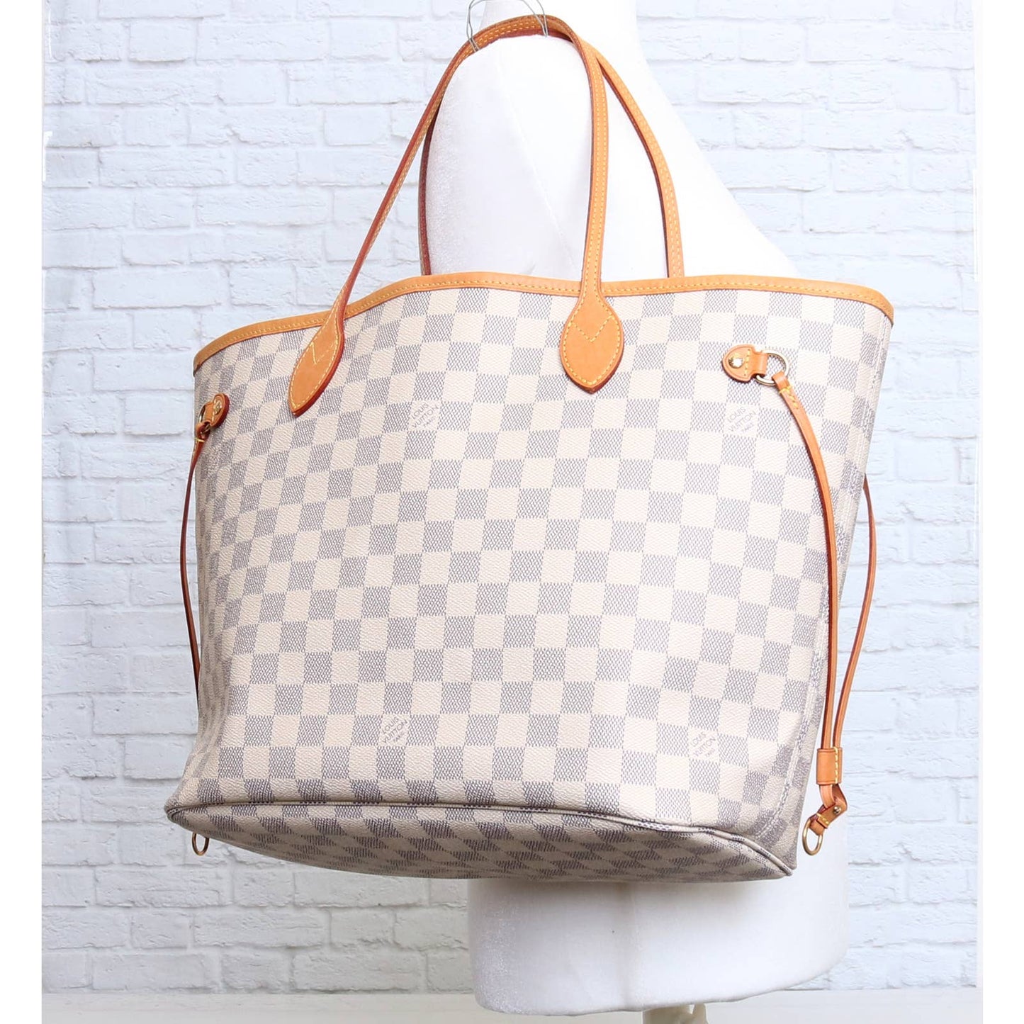 Louis Vuitton Neverfull MM Damier Azur Tote with Pouch