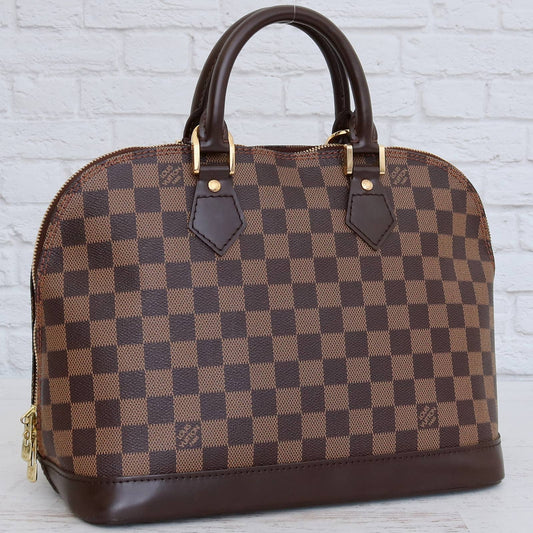 Louis Vuitton Alma MM Damier Ebene Satchel