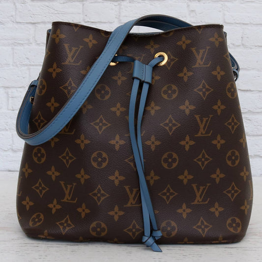 Louis Vuitton NéoNoé MM Monogram Blue Bucket Shoulder & Crossbody