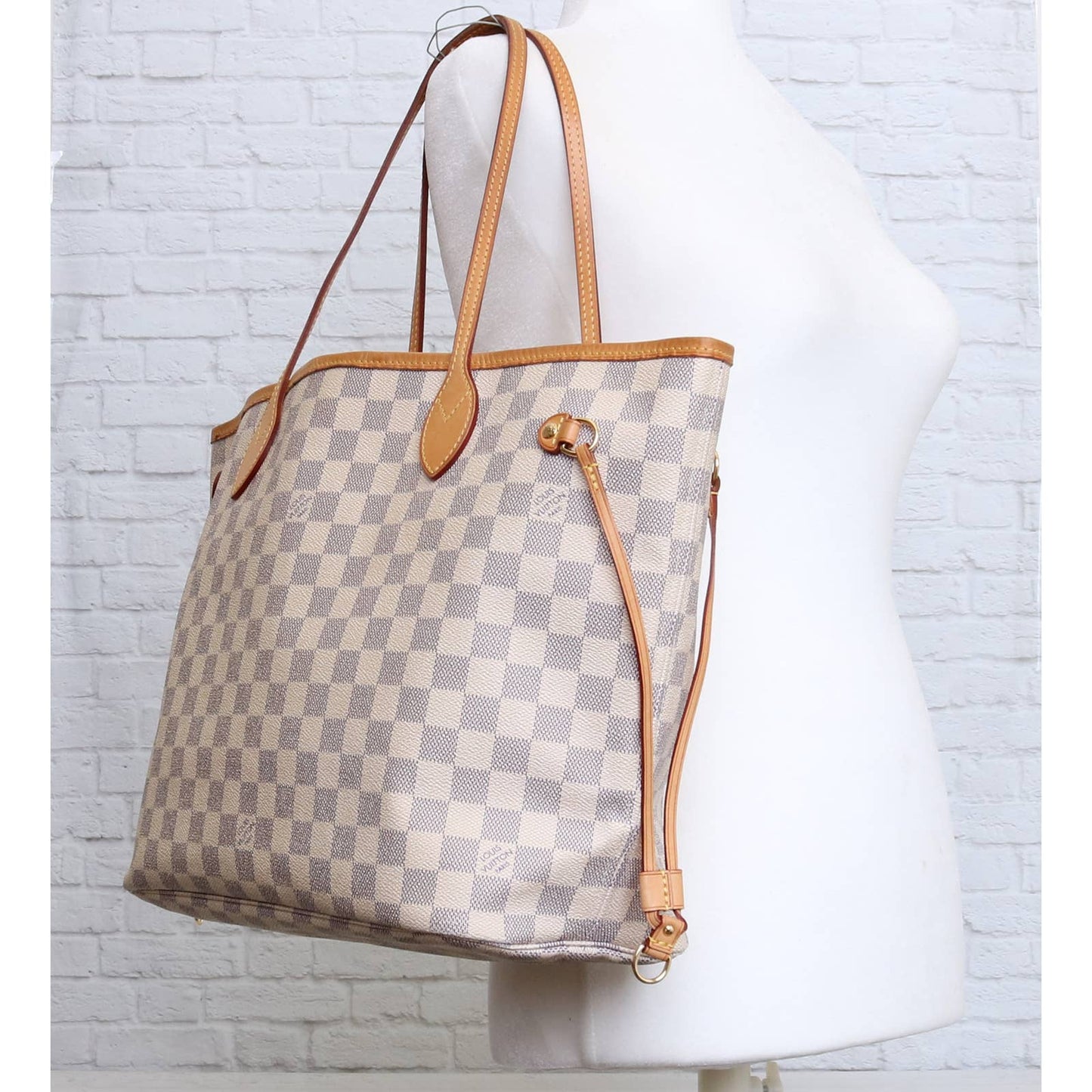 Louis Vuitton Neverfull MM Damier Azur Tote with Dust Bag