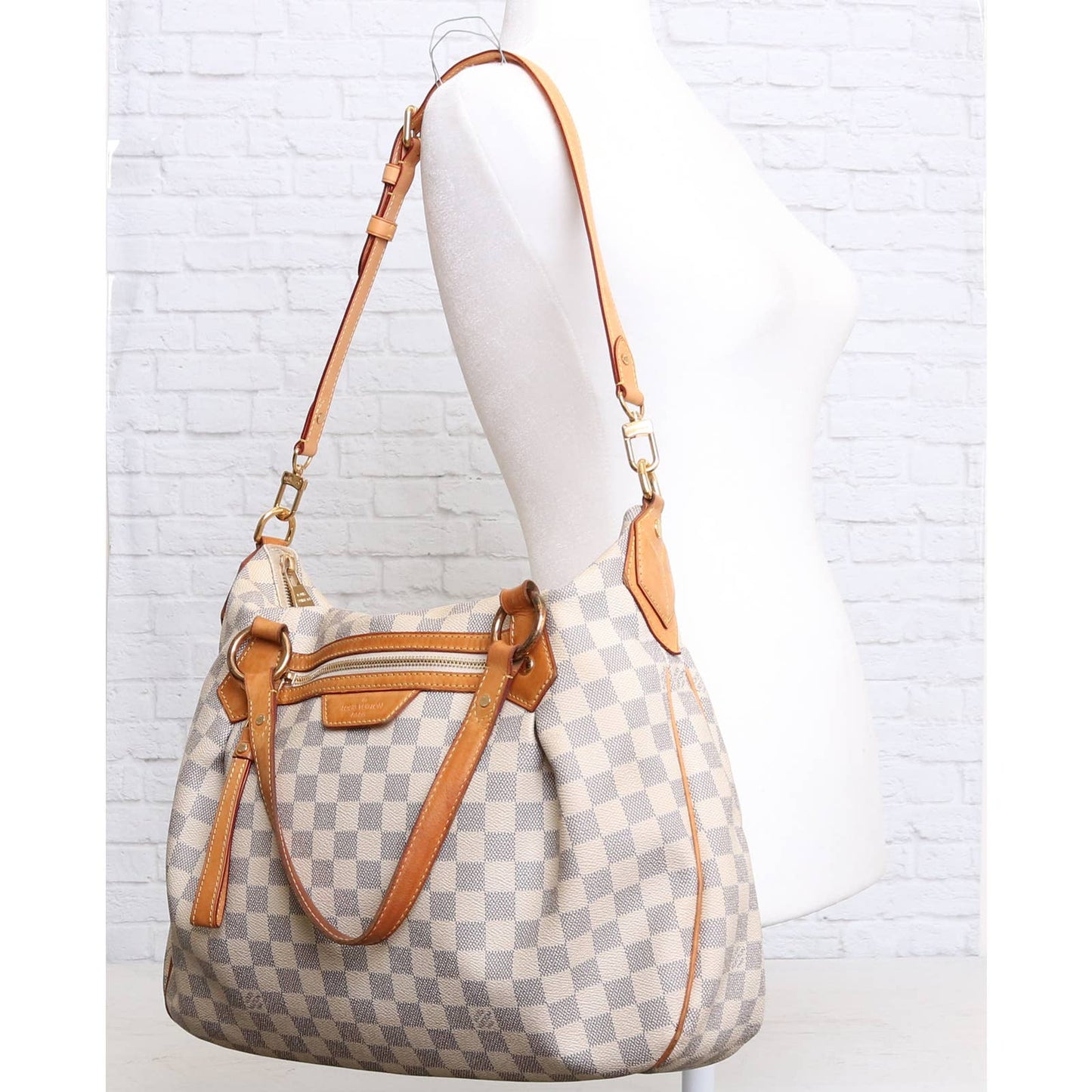 Louis Vuitton Evora MM Damier Azur Tote Shoulder Bag