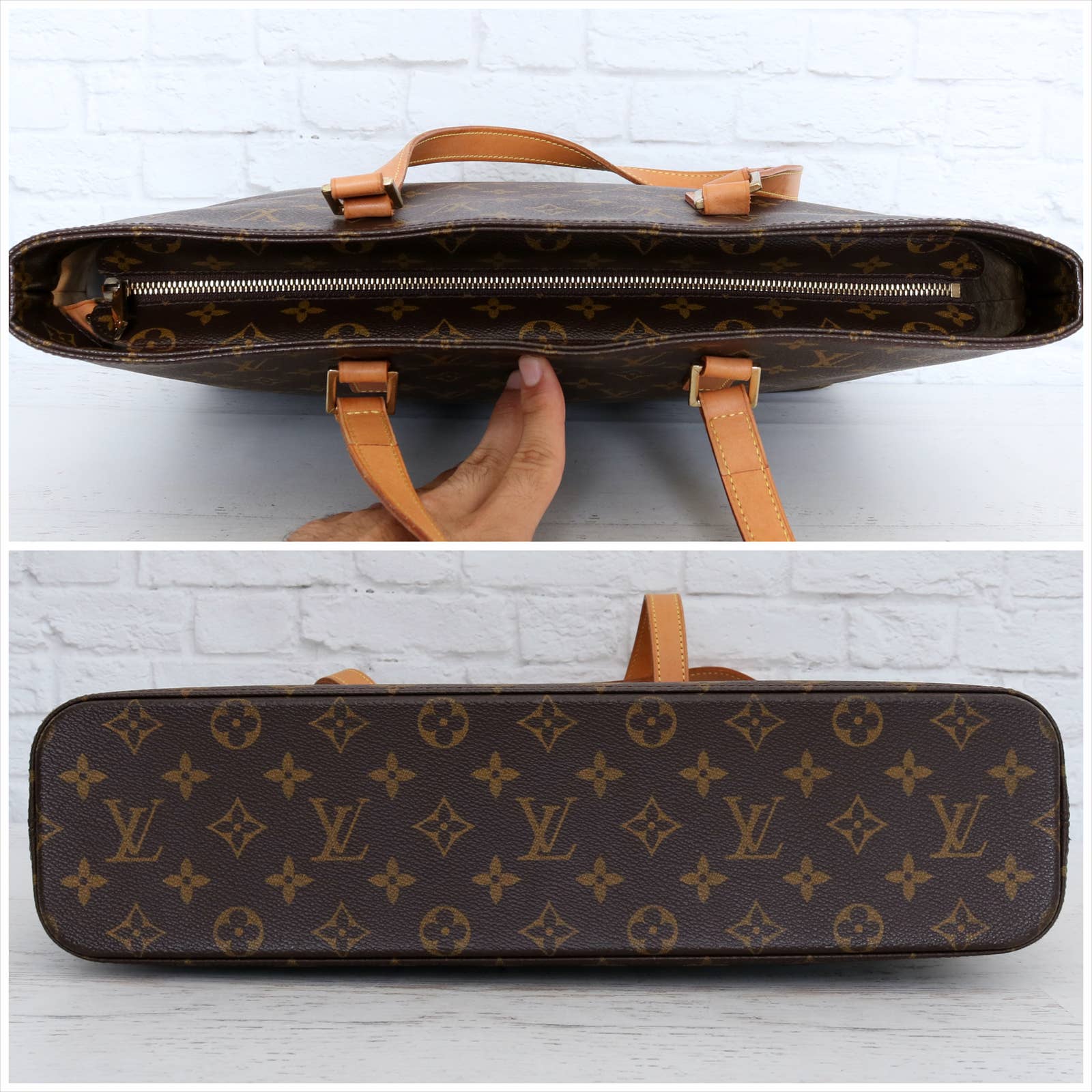 Louis Vuitton Luco Monogram Tote Brown Shoulder Bag Purse Zip Large LV –  brandedmoda